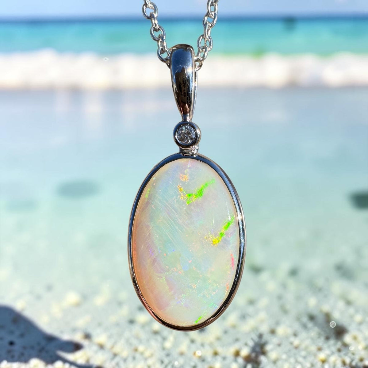 4.3ct Coober Pedy Opal Pendant Necklace ~ 'Karijini Glow' | 925 Sterling Silver | Solid Australian Opal