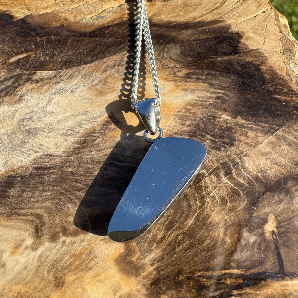 4.4ct Coober Pedy Opal Pendant Necklace ~ 'Derby Gleam' | 925 Sterling Silver | Solid Australian Opal