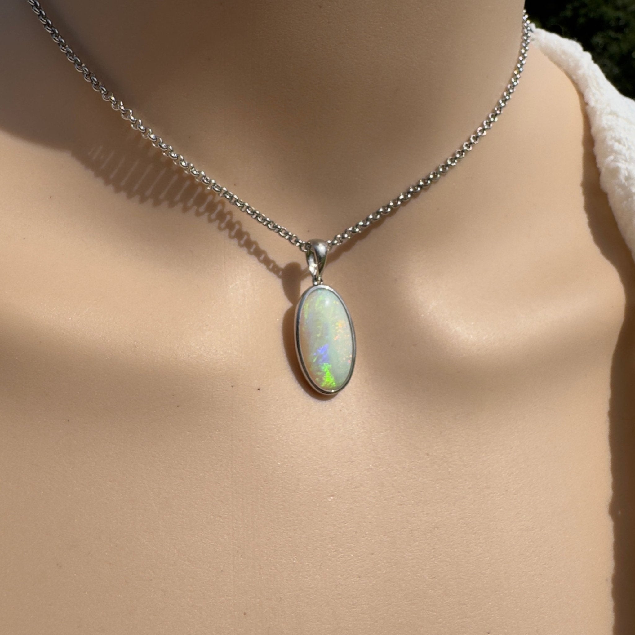 4.6ct Coober Pedy Opal Pendant Necklace ~ 'Arafura Drift' | 925 Sterling Silver | Solid Australian Opal