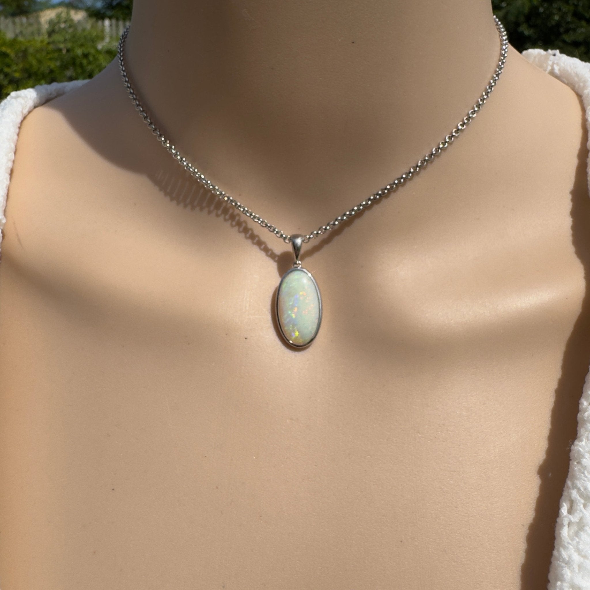 4.6ct Coober Pedy Opal Pendant Necklace ~ 'Arafura Drift' | 925 Sterling Silver | Solid Australian Opal