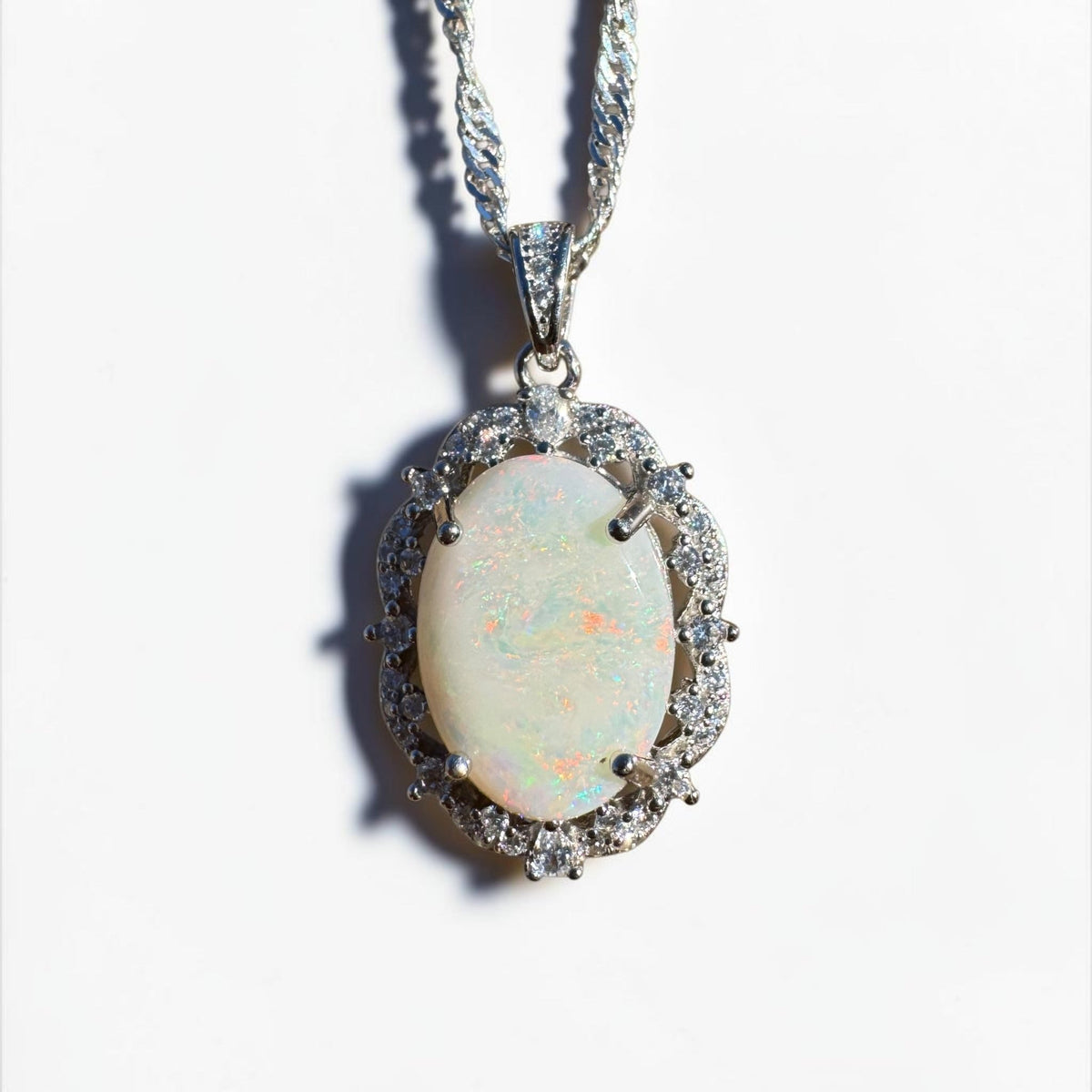 4.8ct Coober Pedy Opal Pendant Necklace ~ 'Cradle Peak Glow' | 925 Sterling Silver | Solid Australian Opal