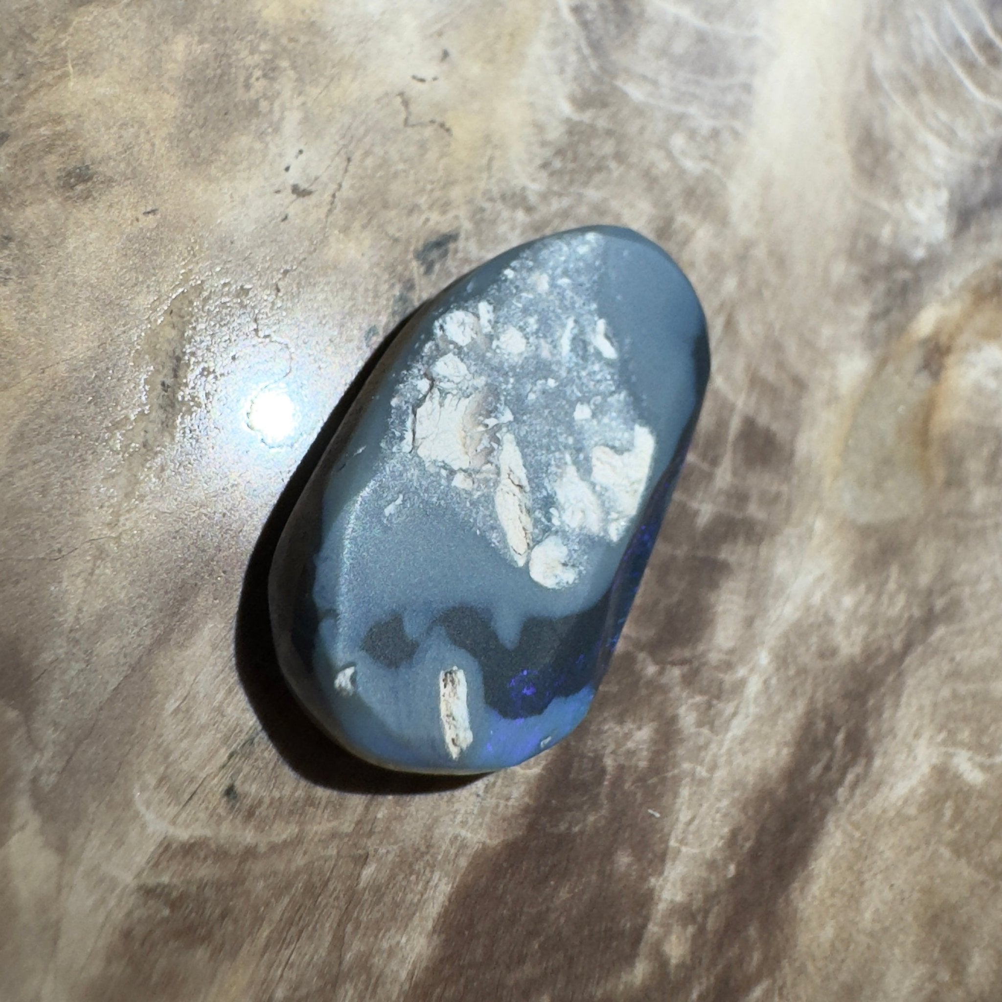 4.8ct Hand - cut Solid Lightning Ridge Semi Black Opal