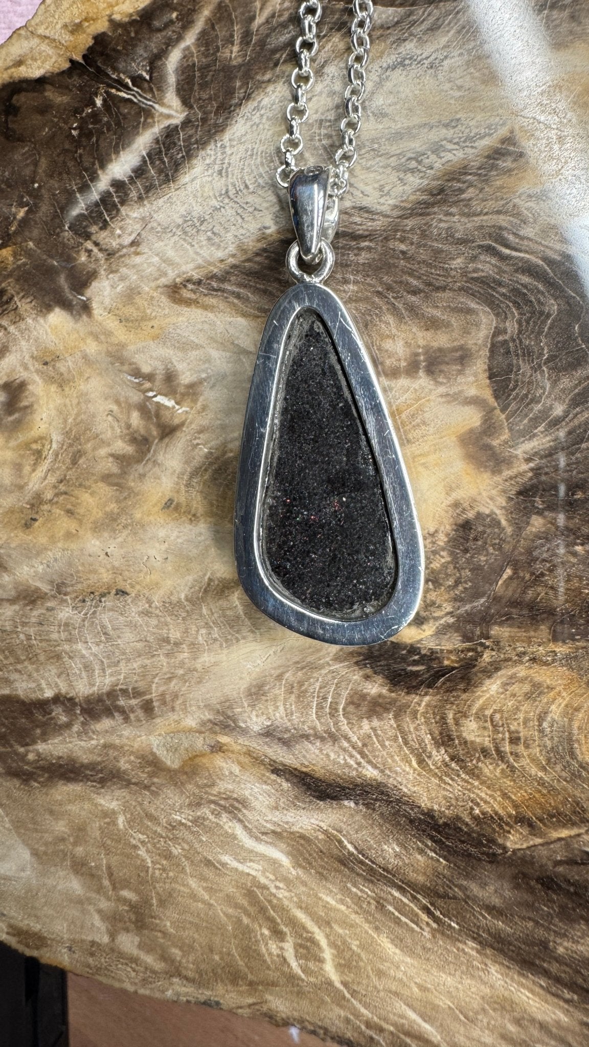 49ct Andamooka Matrix Opal 925 Silver Pendant