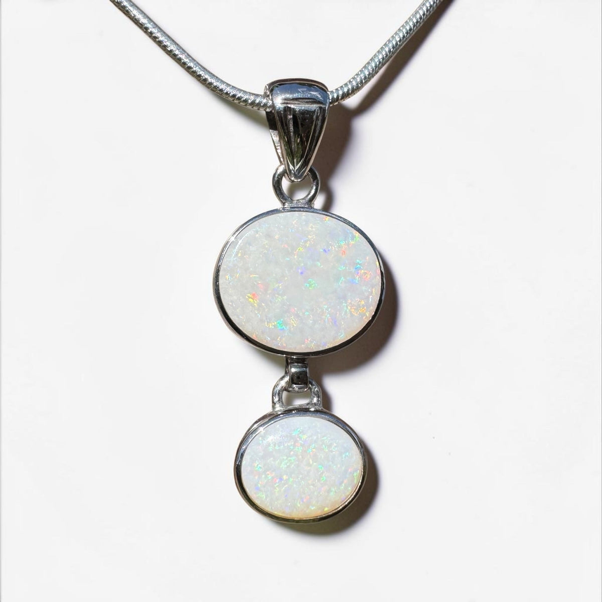 4.9ct Coober Pedy Opal Pendant Necklace ~ 'Kununurra Firelight' | 925 Sterling Silver | Solid Australian Opal