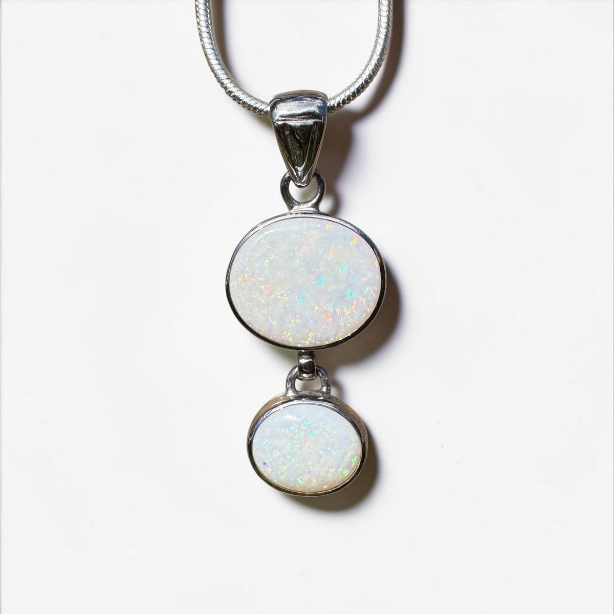 4.9ct Coober Pedy Opal Pendant Necklace ~ 'Kununurra Firelight' | 925 Sterling Silver | Solid Australian Opal