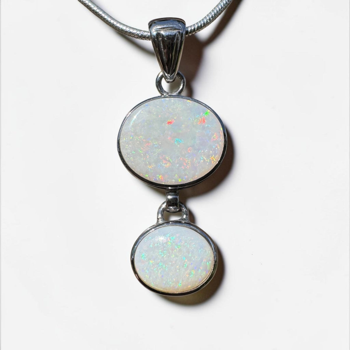 4.9ct Coober Pedy Opal Pendant Necklace ~ 'Kununurra Firelight' | 925 Sterling Silver | Solid Australian Opal