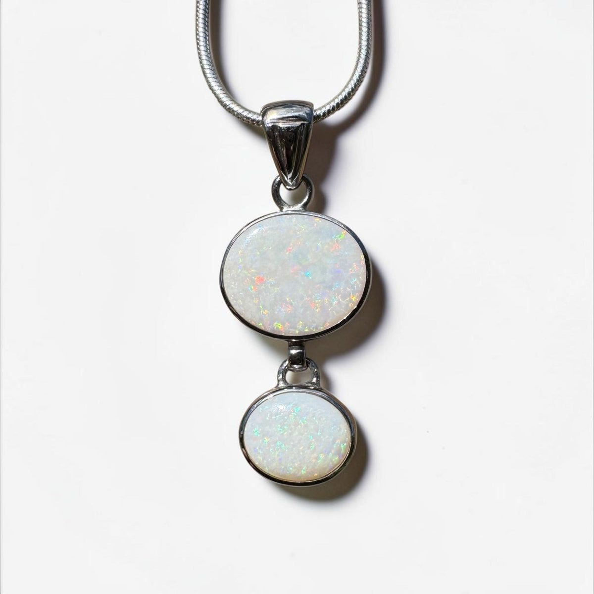 4.9ct Coober Pedy Opal Pendant Necklace ~ 'Kununurra Firelight' | 925 Sterling Silver | Solid Australian Opal