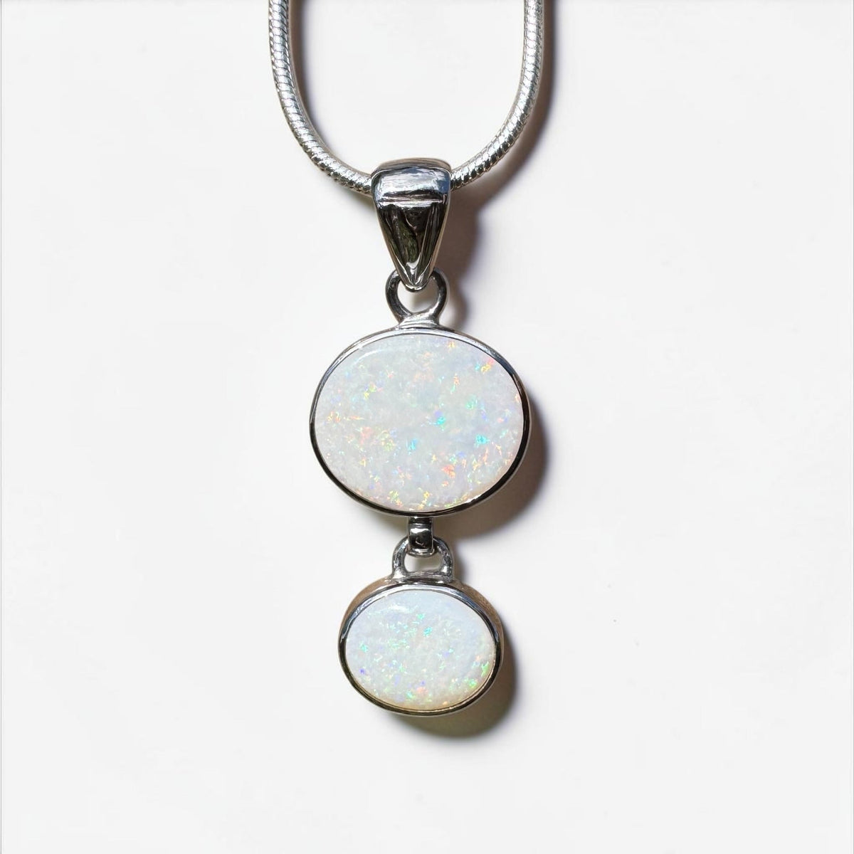4.9ct Coober Pedy Opal Pendant Necklace ~ 'Kununurra Firelight' | 925 Sterling Silver | Solid Australian Opal