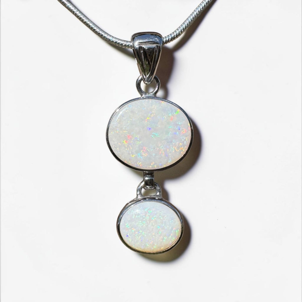 4.9ct Coober Pedy Opal Pendant Necklace ~ 'Kununurra Firelight' | 925 Sterling Silver | Solid Australian Opal