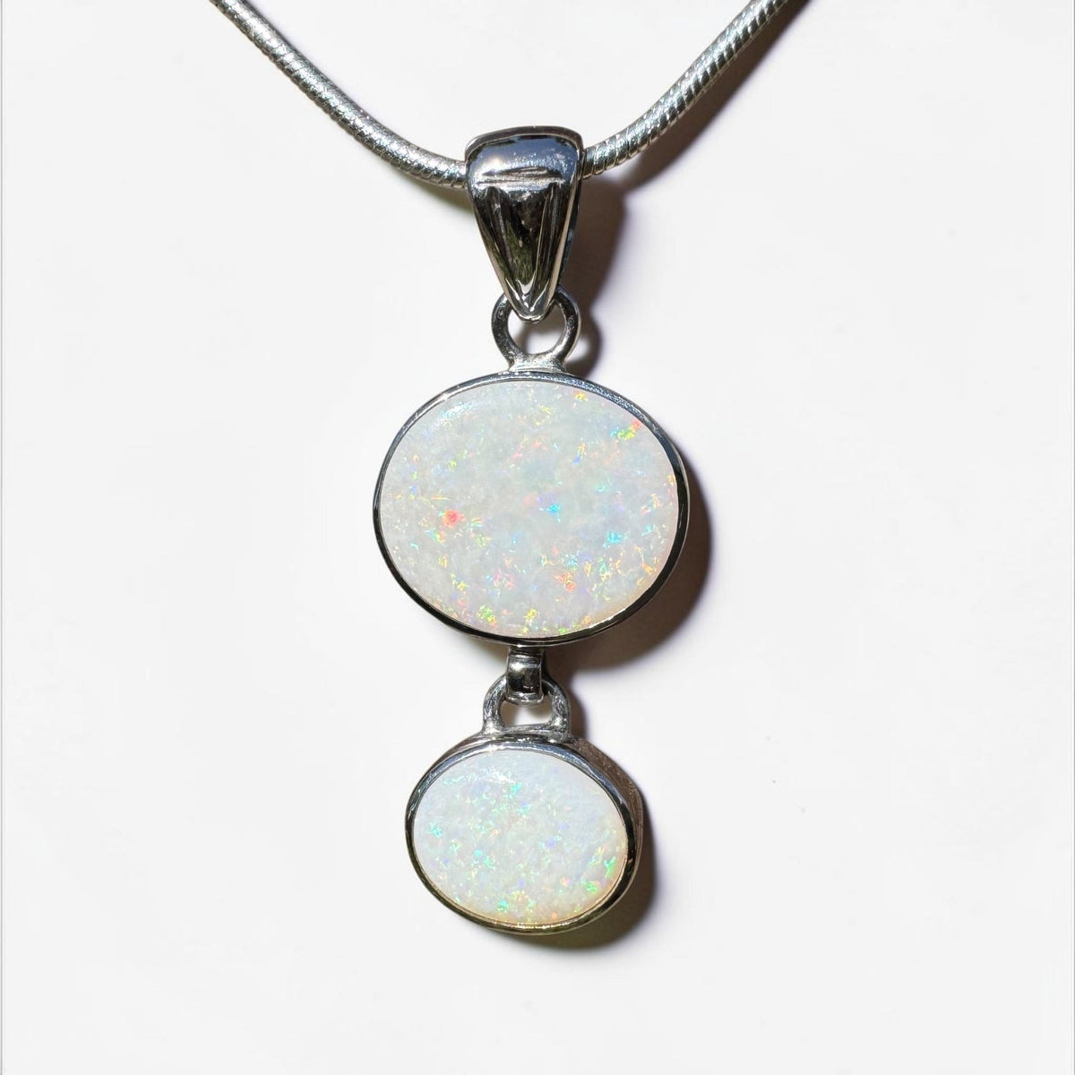 4.9ct Coober Pedy Opal Pendant Necklace ~ 'Kununurra Firelight' | 925 Sterling Silver | Solid Australian Opal