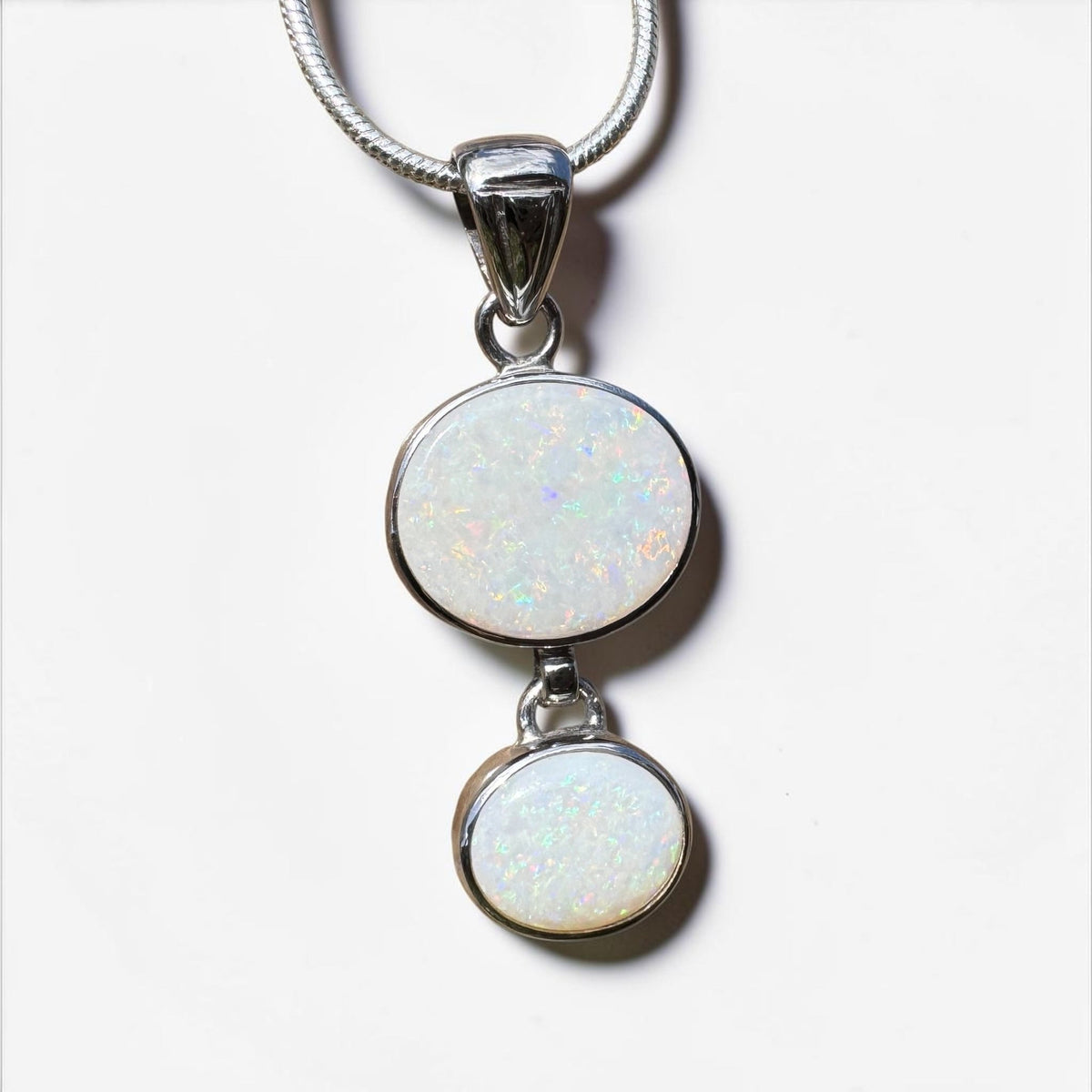 4.9ct Coober Pedy Opal Pendant Necklace ~ 'Kununurra Firelight' | 925 Sterling Silver | Solid Australian Opal