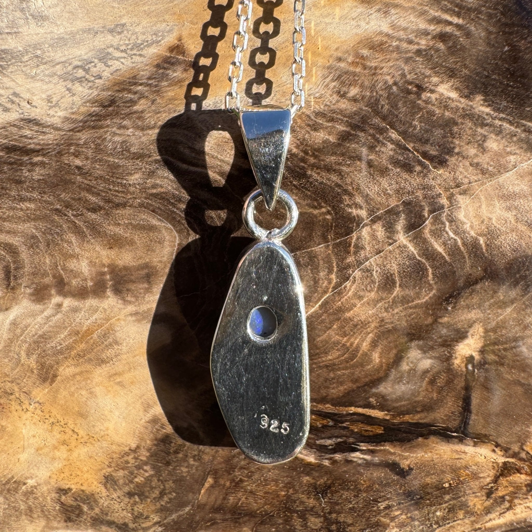 4ct Lightning Ridge Opal Pendant Necklace ~ 'Narran Lake Glow' | 925 Sterling Silver | Solid Australian Opal