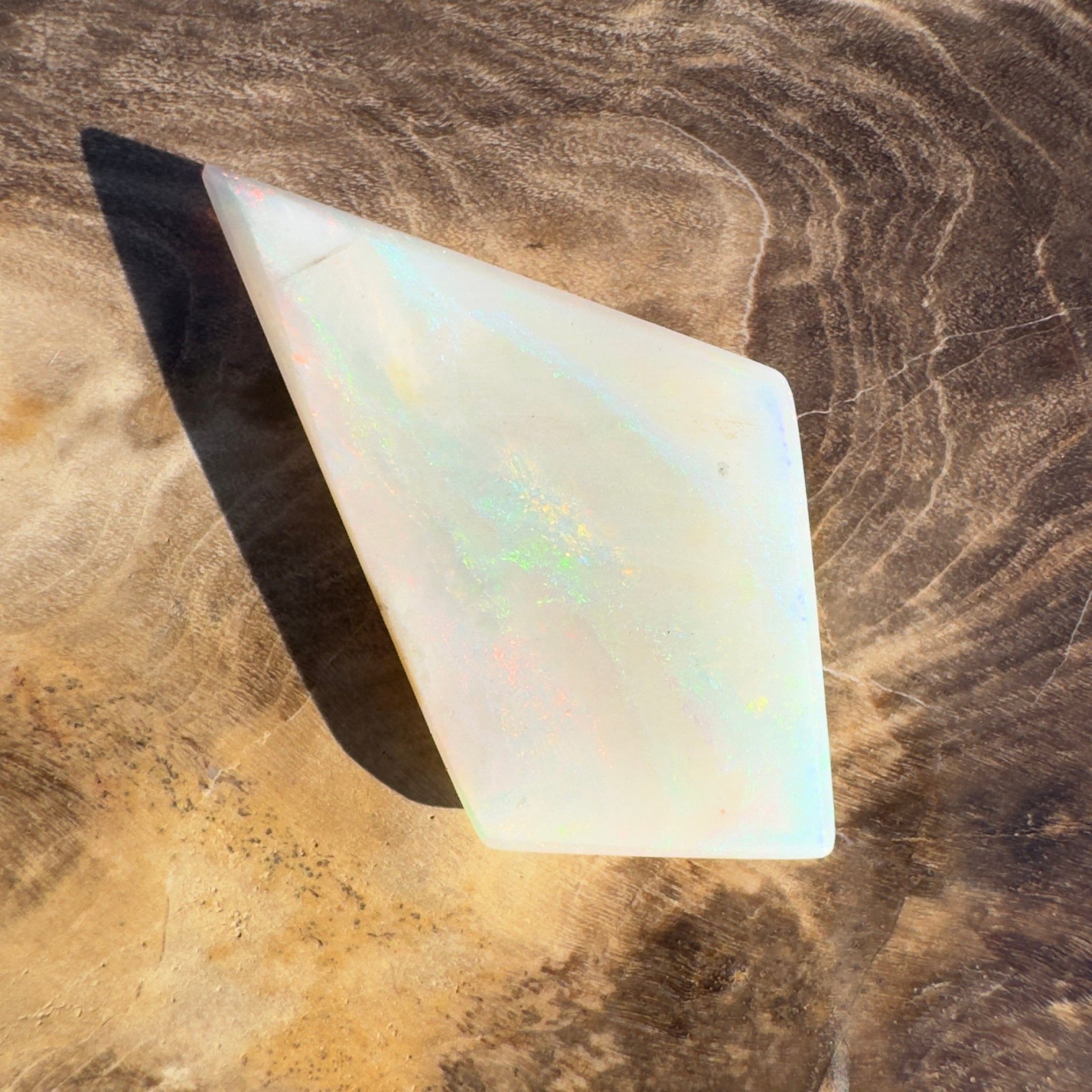 5.2ct Coober Pedy White Opal | Solid Australian Opal | Hand-Cut