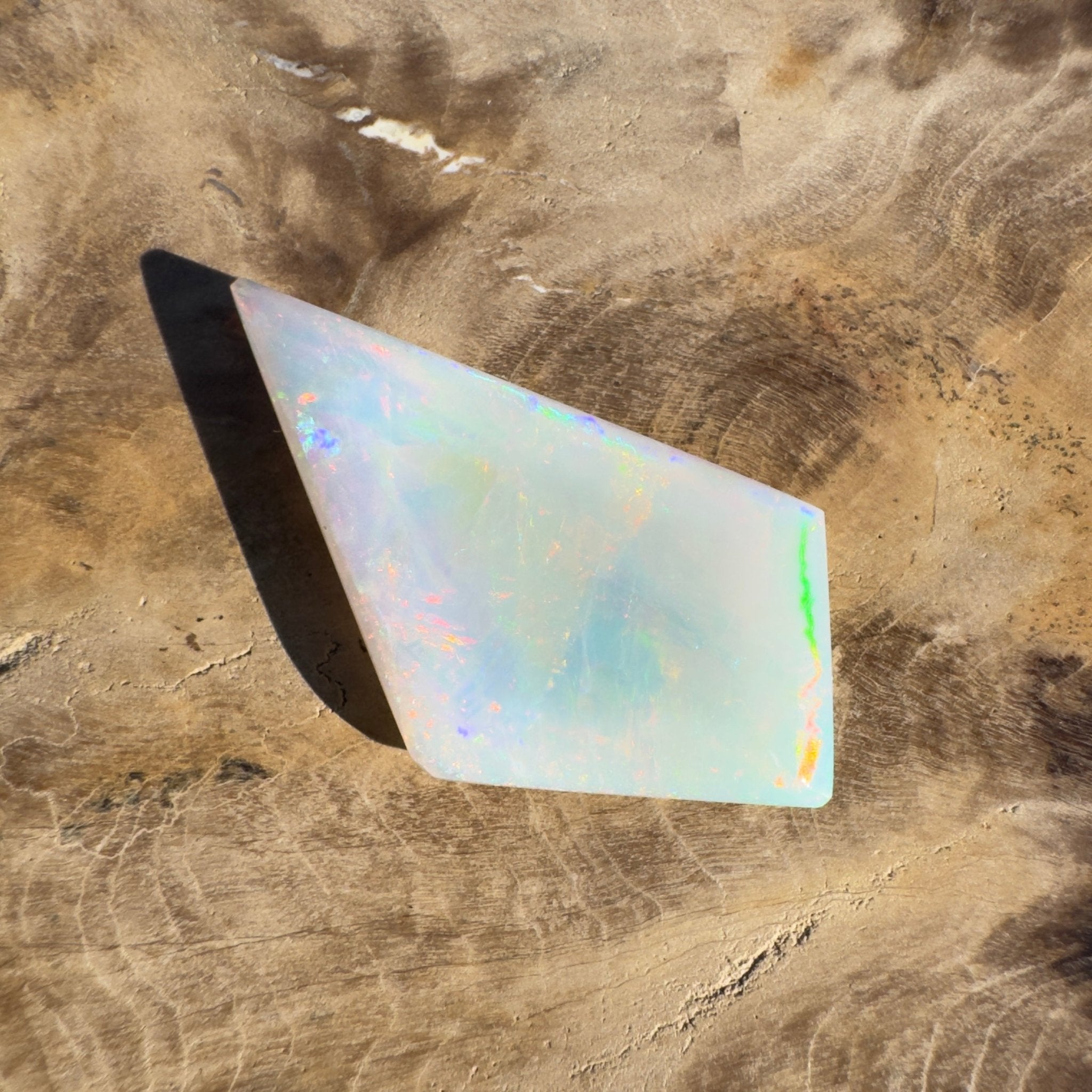 5.2ct Coober Pedy White Opal | Solid Australian Opal | Hand-Cut