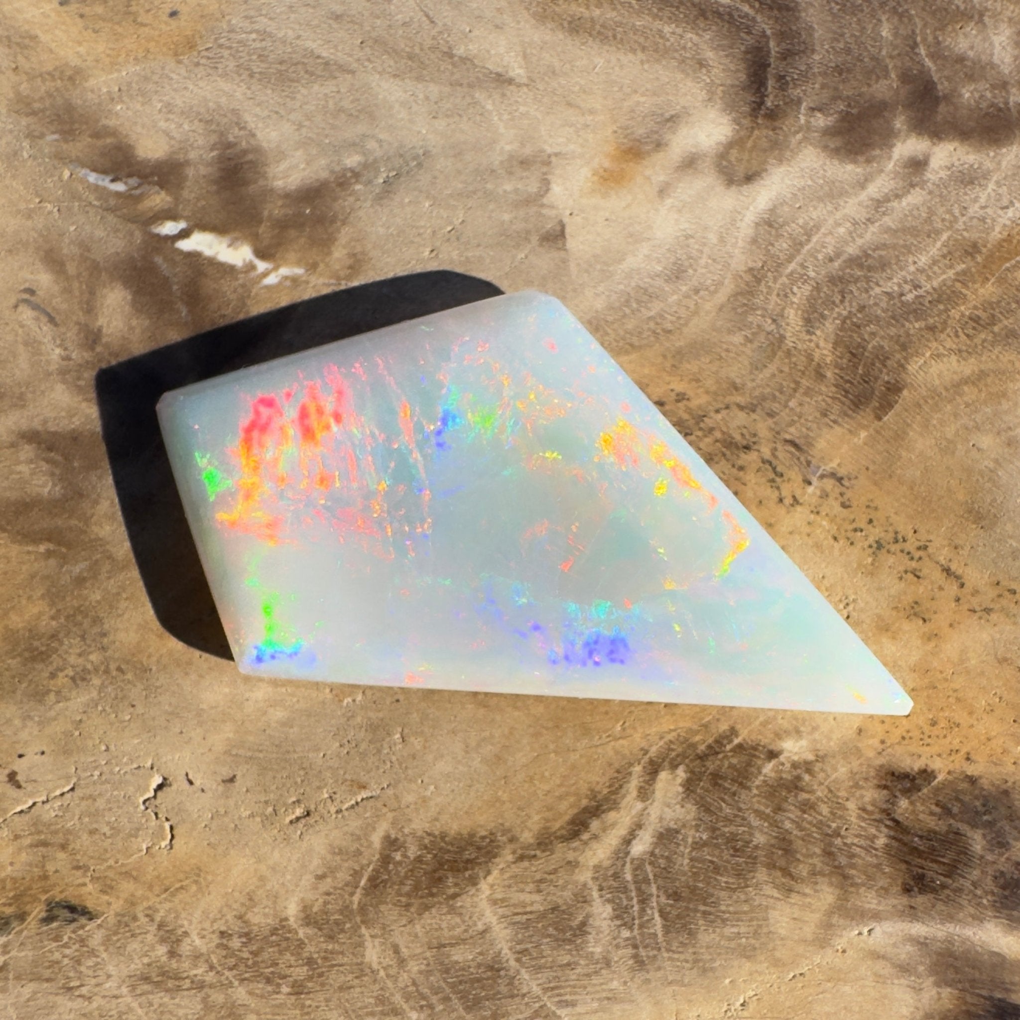 5.2ct Coober Pedy White Opal | Solid Australian Opal | Hand-Cut