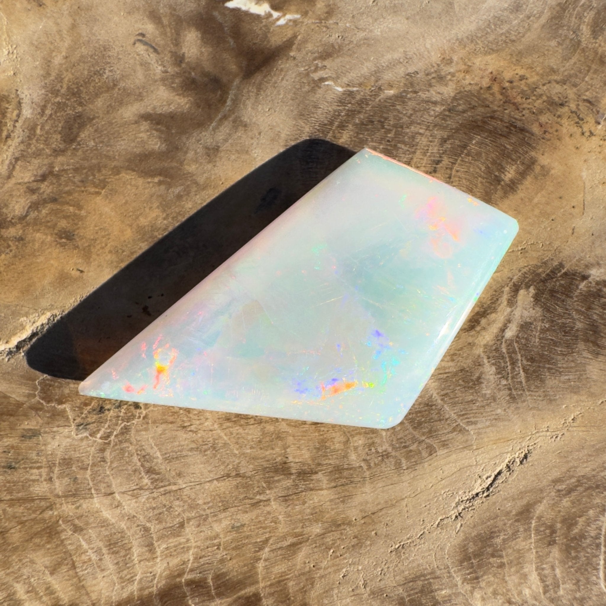 5.2ct Coober Pedy White Opal | Solid Australian Opal | Hand-Cut