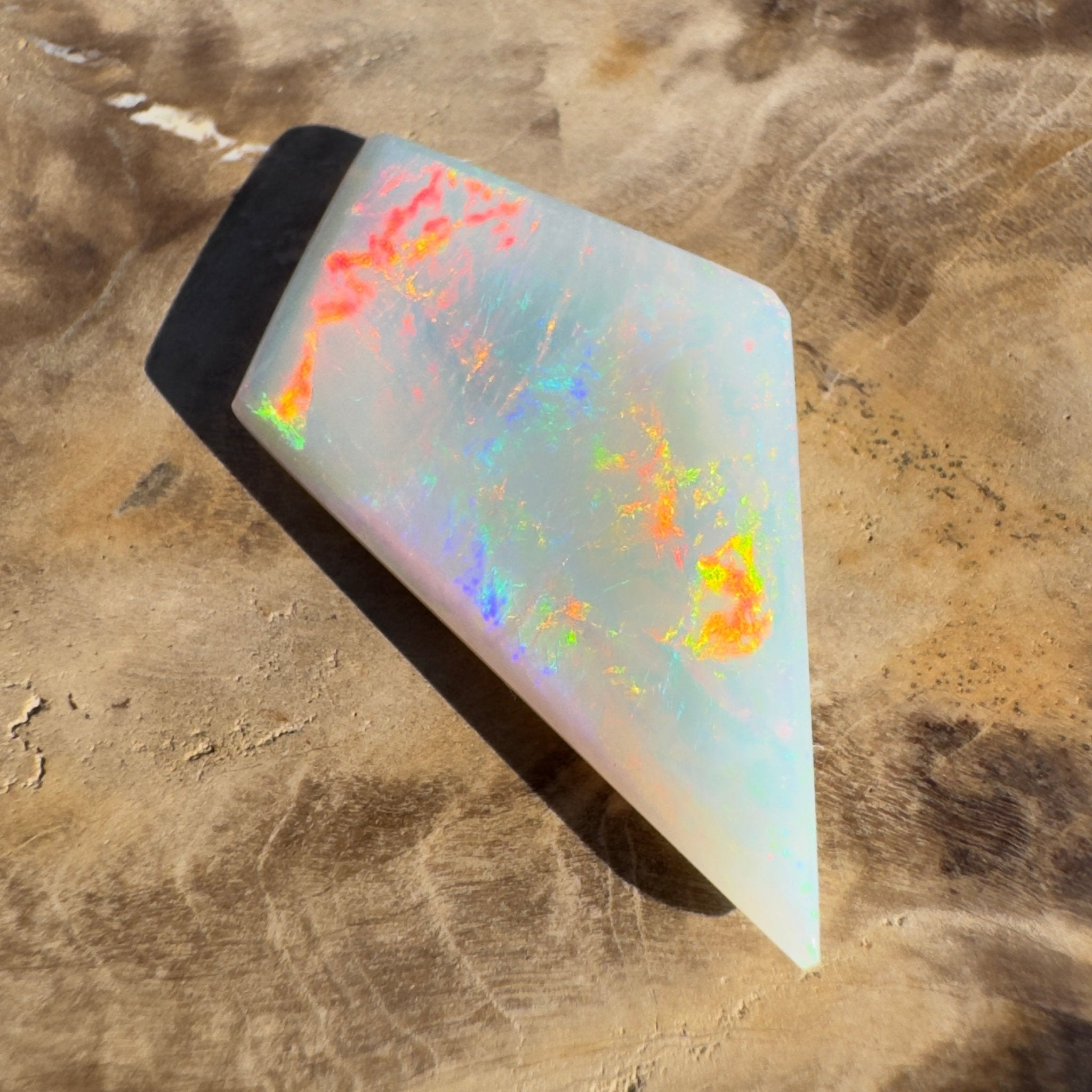 5.2ct Coober Pedy White Opal | Solid Australian Opal | Hand-Cut