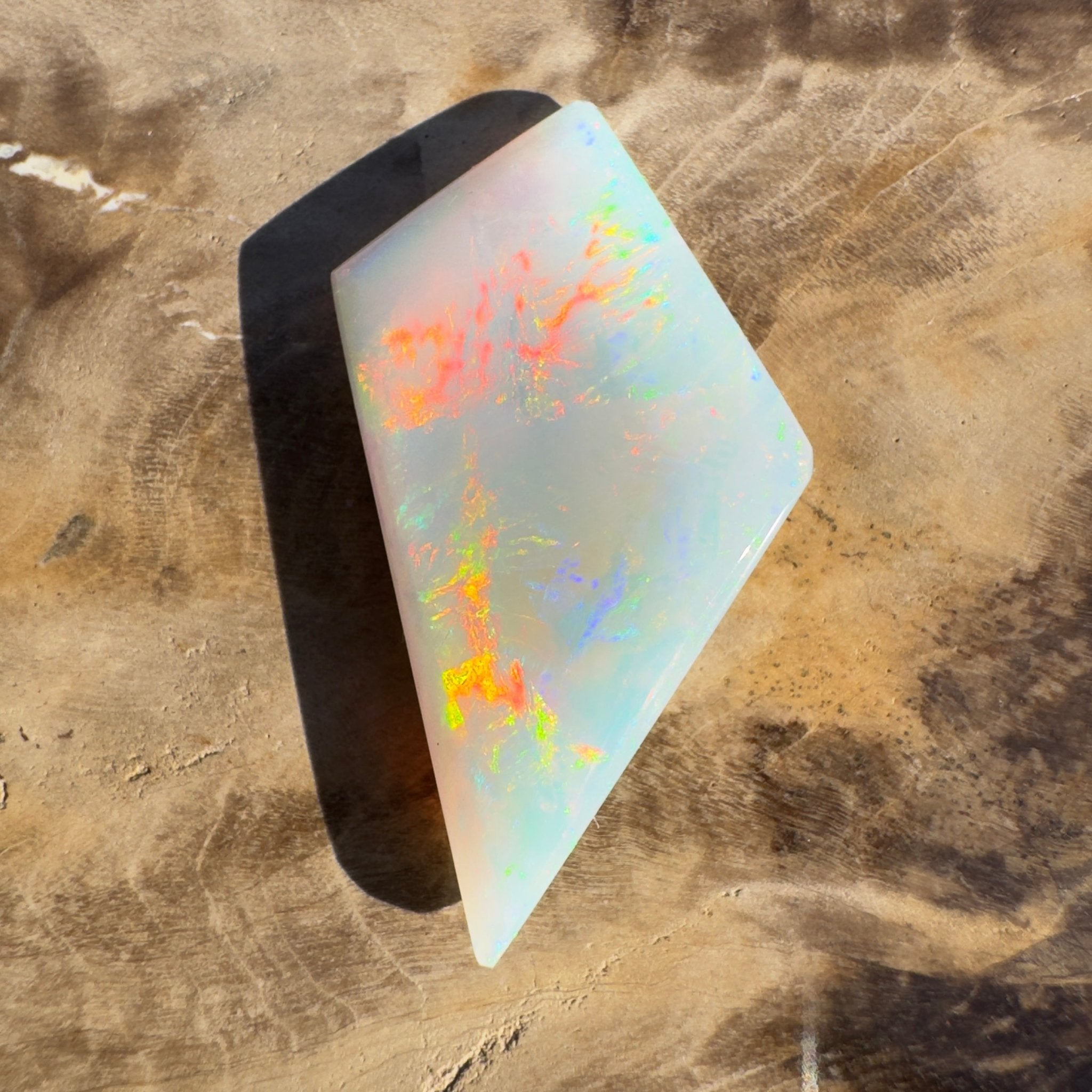 5.2ct Coober Pedy White Opal | Solid Australian Opal | Hand-Cut