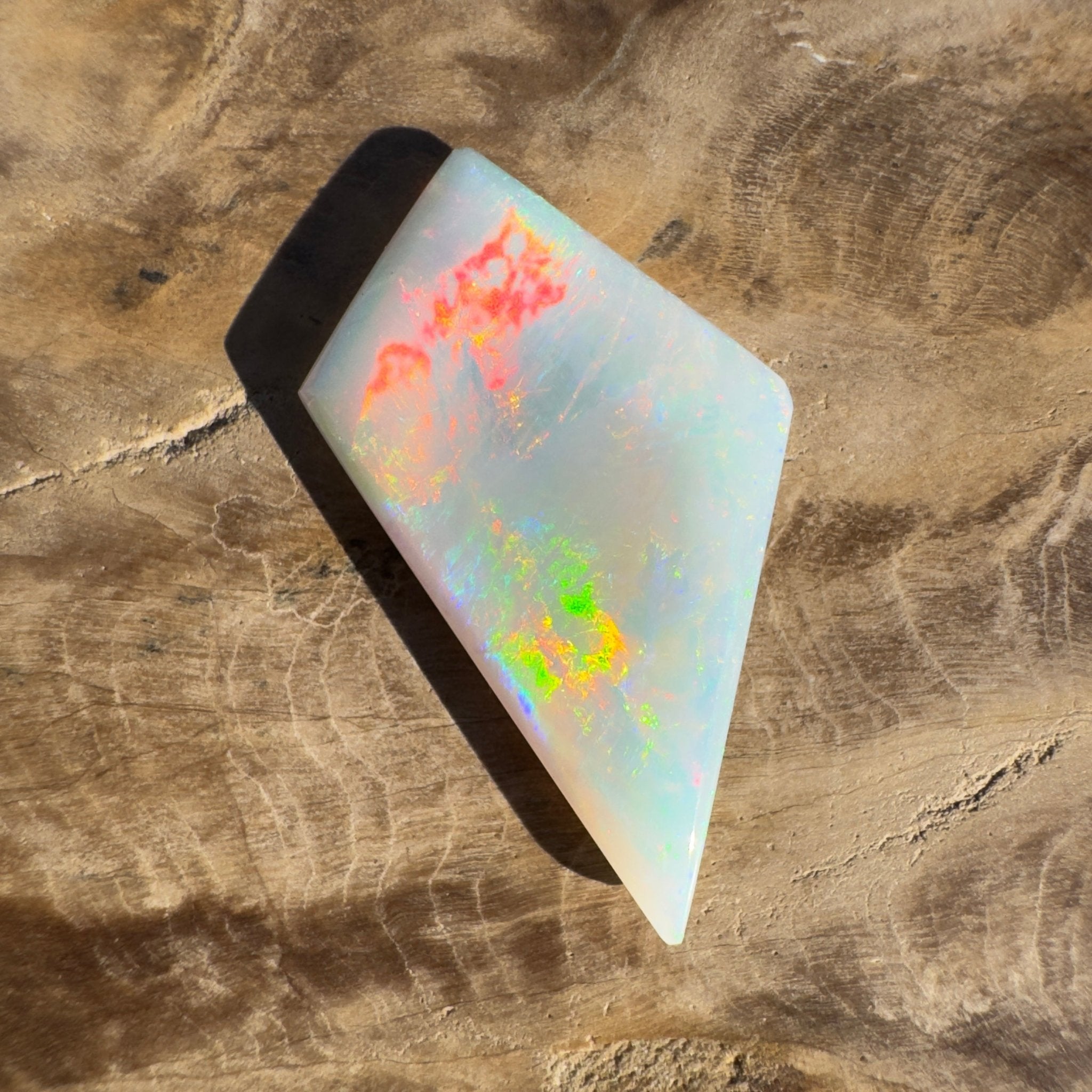 5.2ct Coober Pedy White Opal | Solid Australian Opal | Hand-Cut