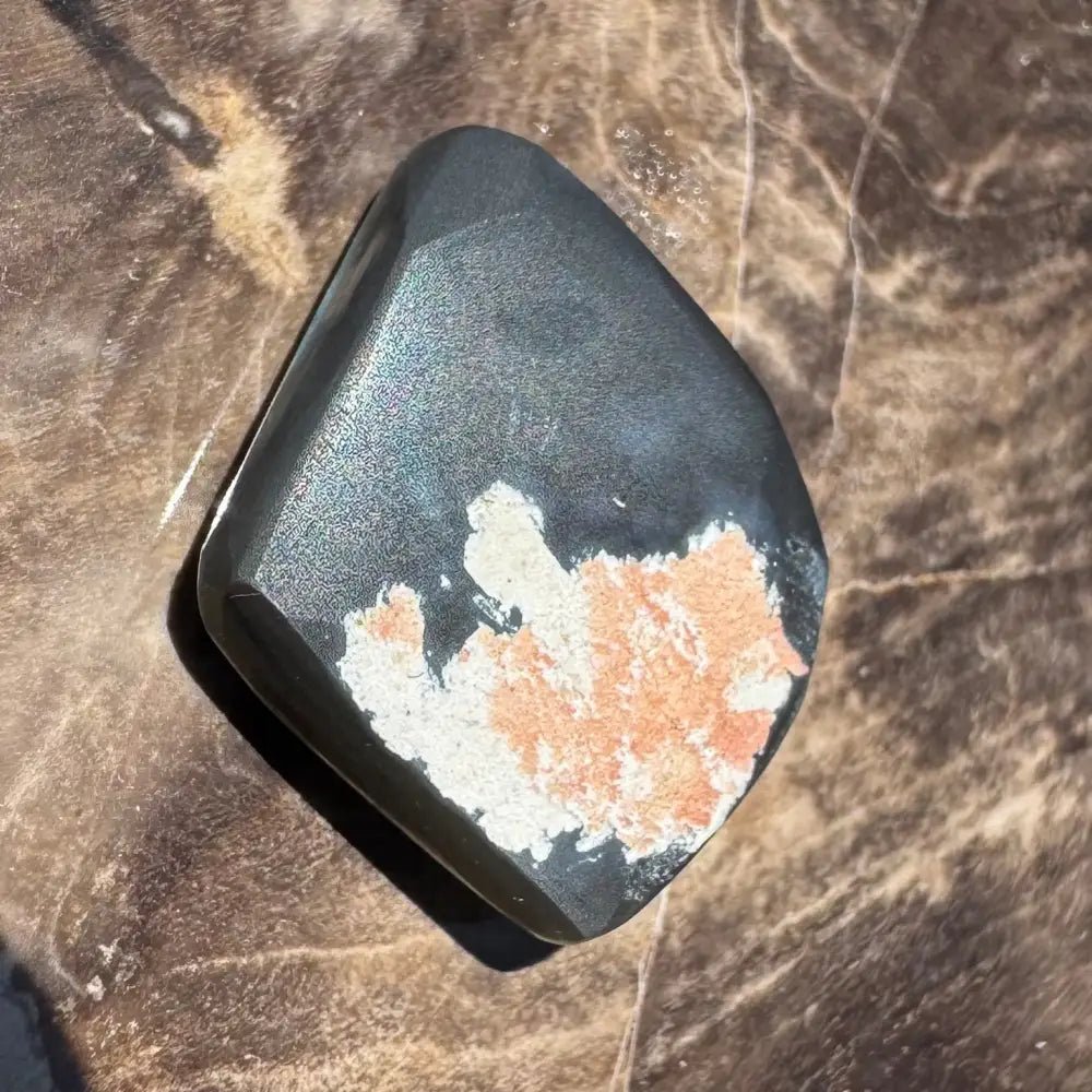 5.6ct Lightning Ridge Black Opal Solid Hand - Cut