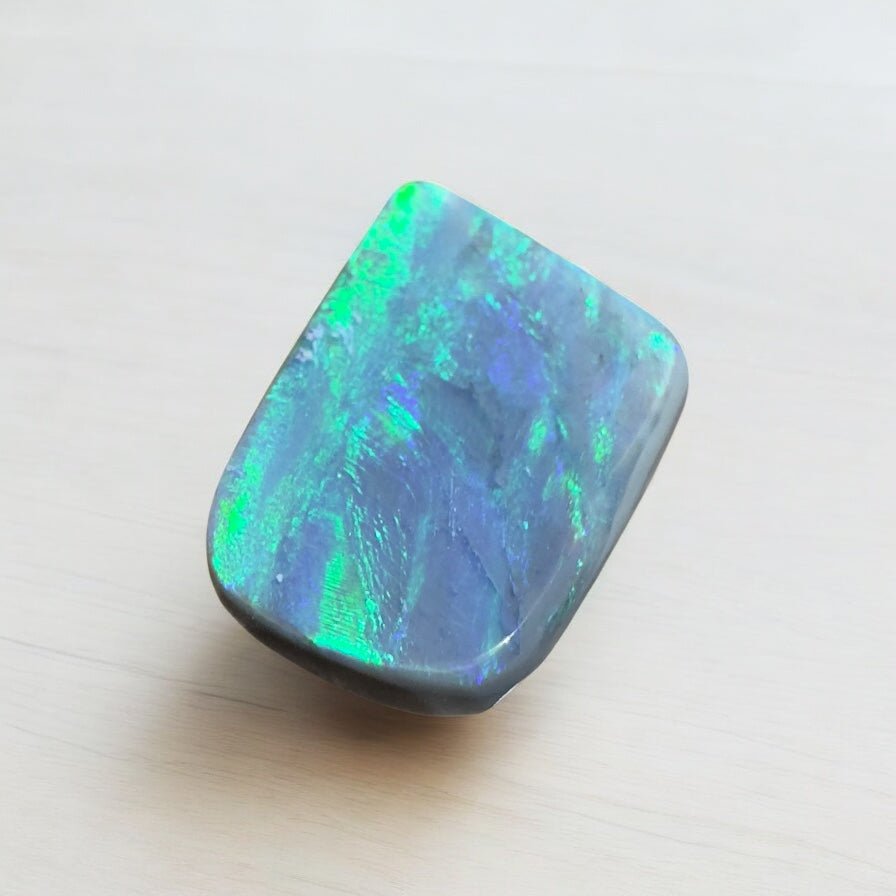 5.8ct Hand - cut Solid Lightning Ridge Semi Black Opal