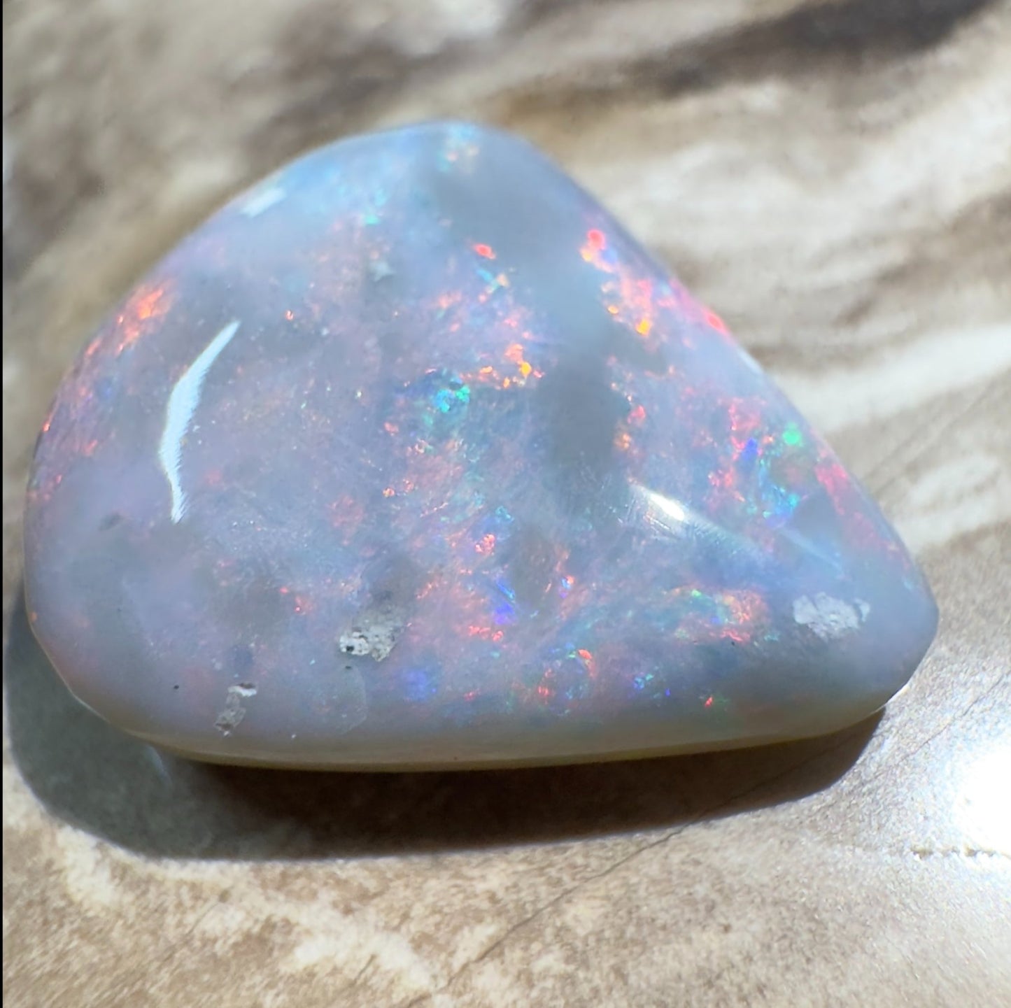 5ct Hand - cut Solid Lightning Ridge Semi Black Opal