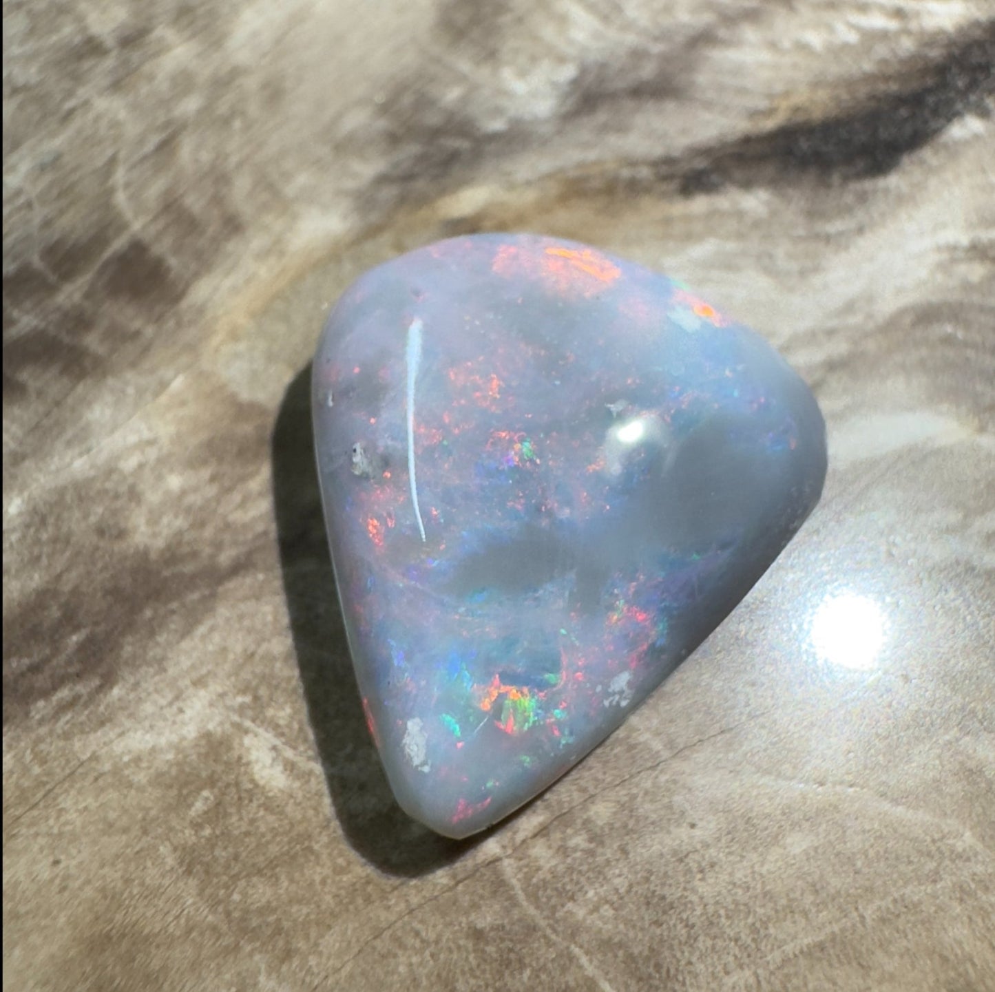 5ct Hand - cut Solid Lightning Ridge Semi Black Opal
