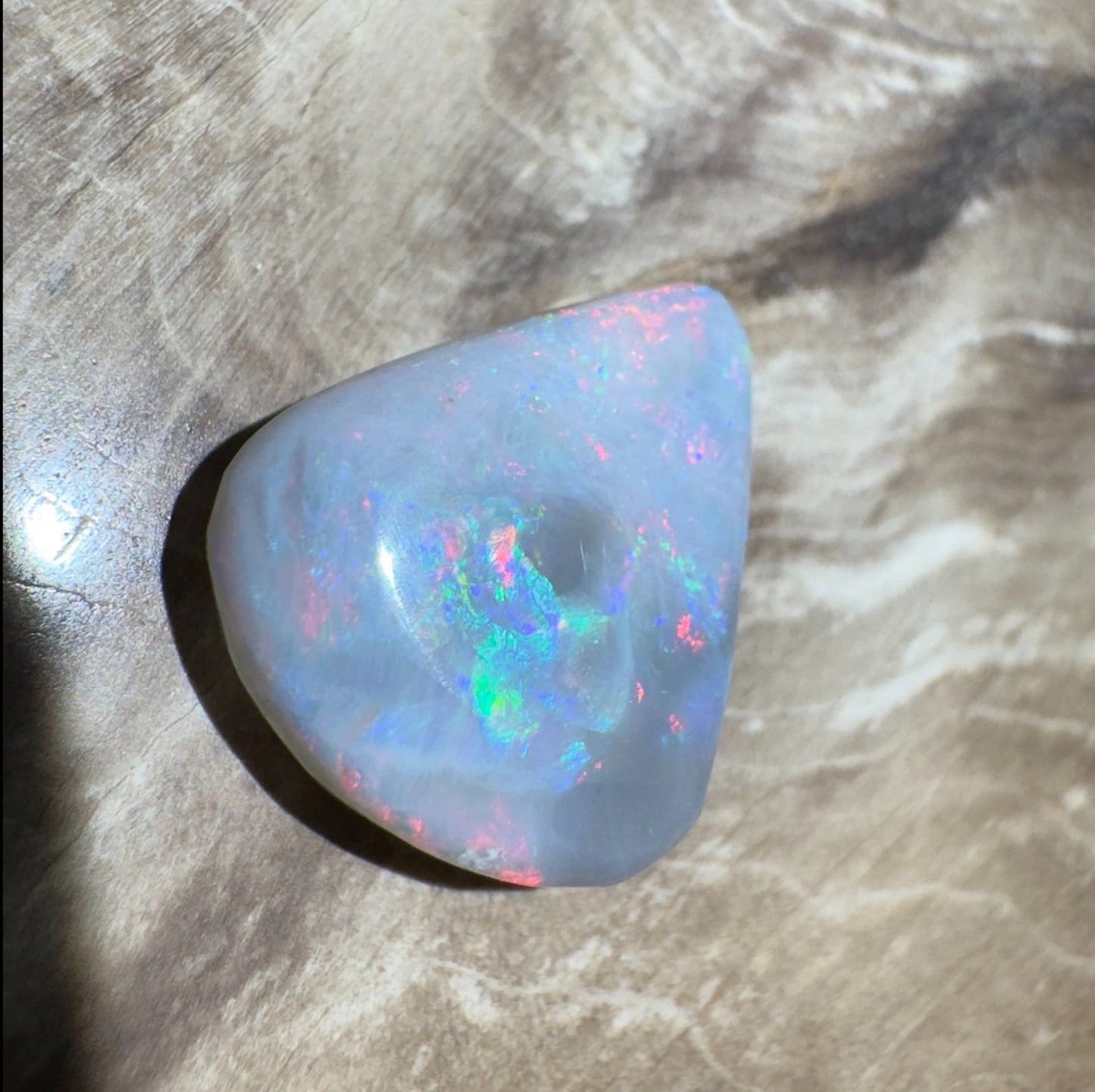 5ct Hand - cut Solid Lightning Ridge Semi Black Opal