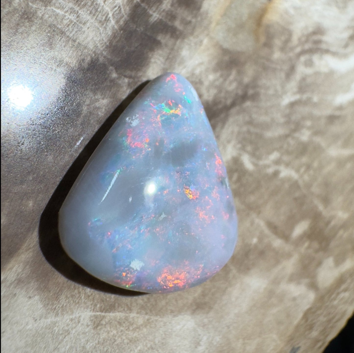 5ct Hand - cut Solid Lightning Ridge Semi Black Opal