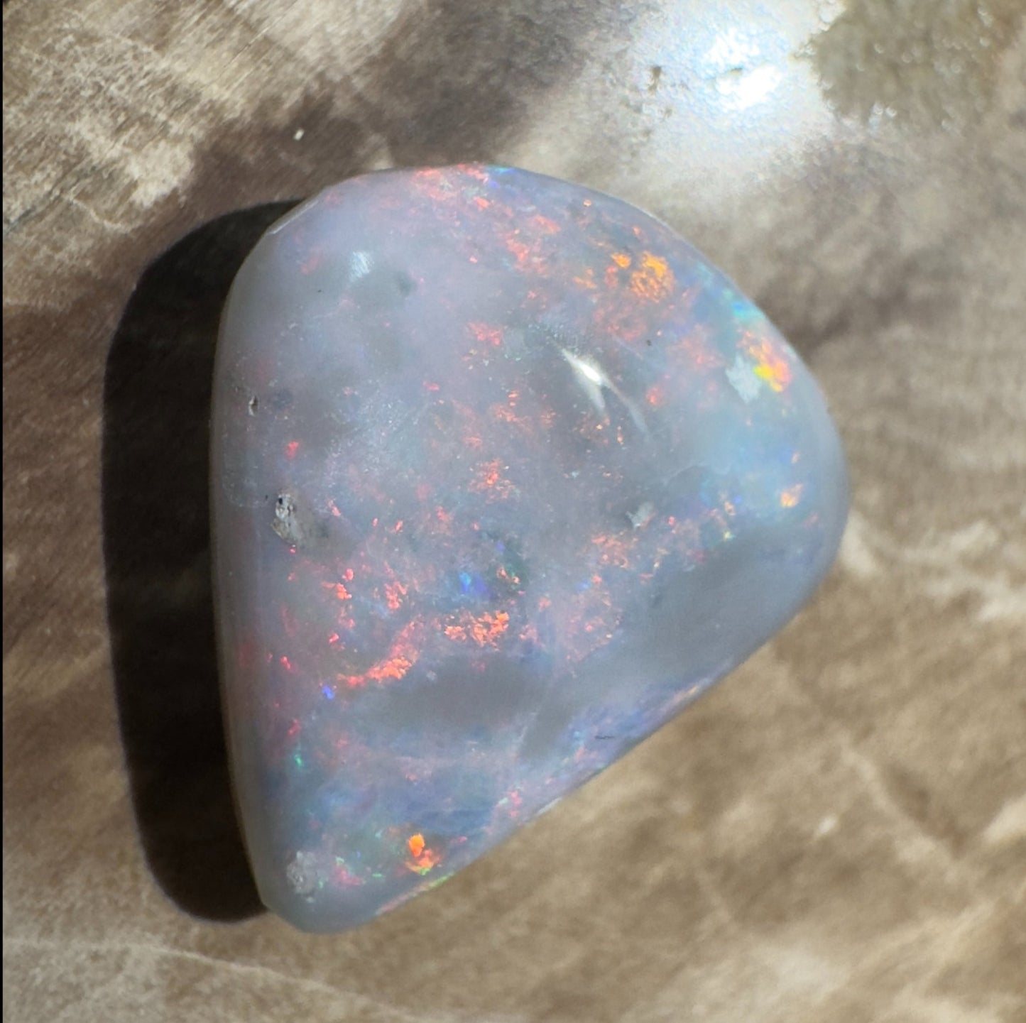 5ct Hand - cut Solid Lightning Ridge Semi Black Opal
