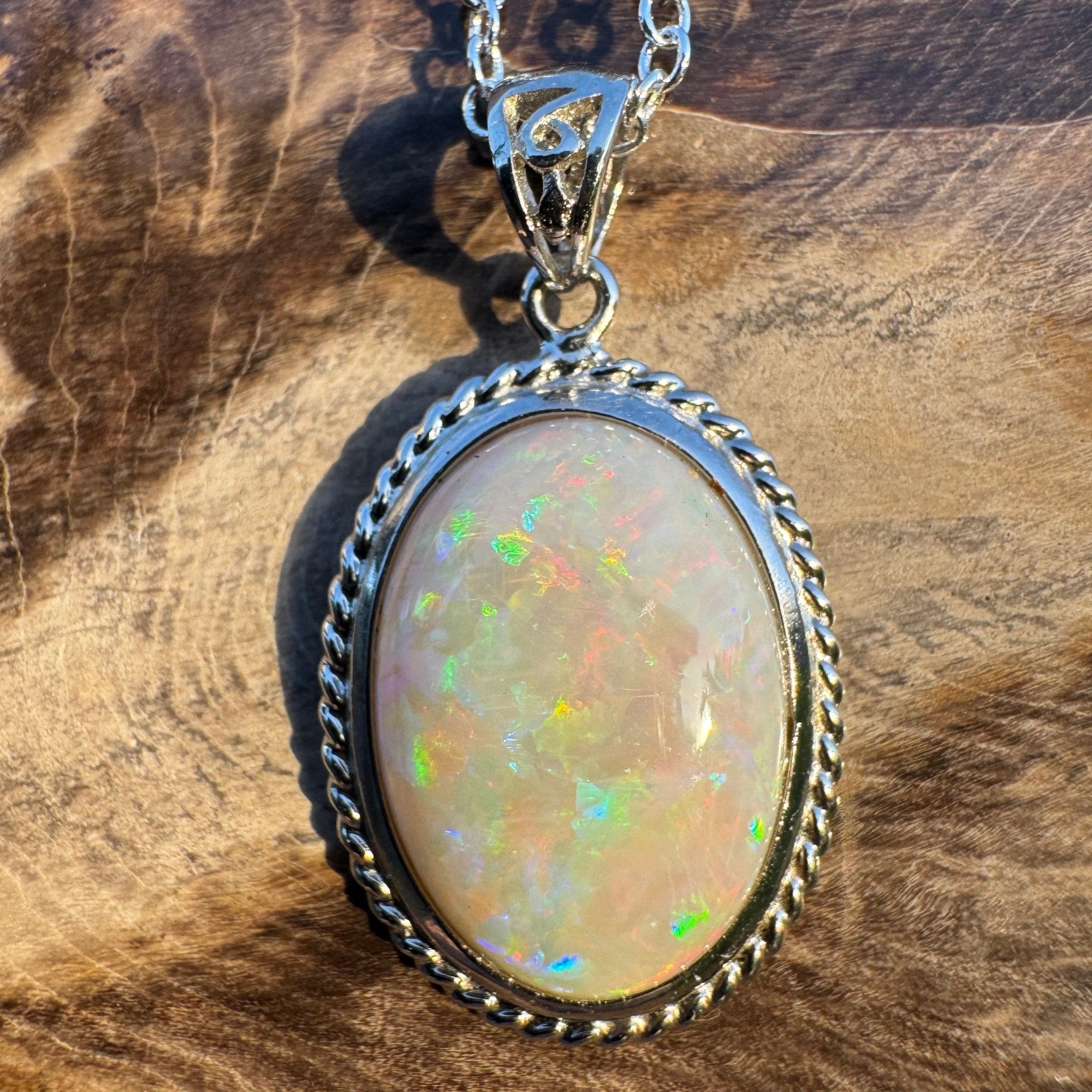 6.5ct Coober Pedy Opal Pendant Necklace ~ 'Painted Desert Dusk' | 925 Sterling Silver | Solid Australian Opal