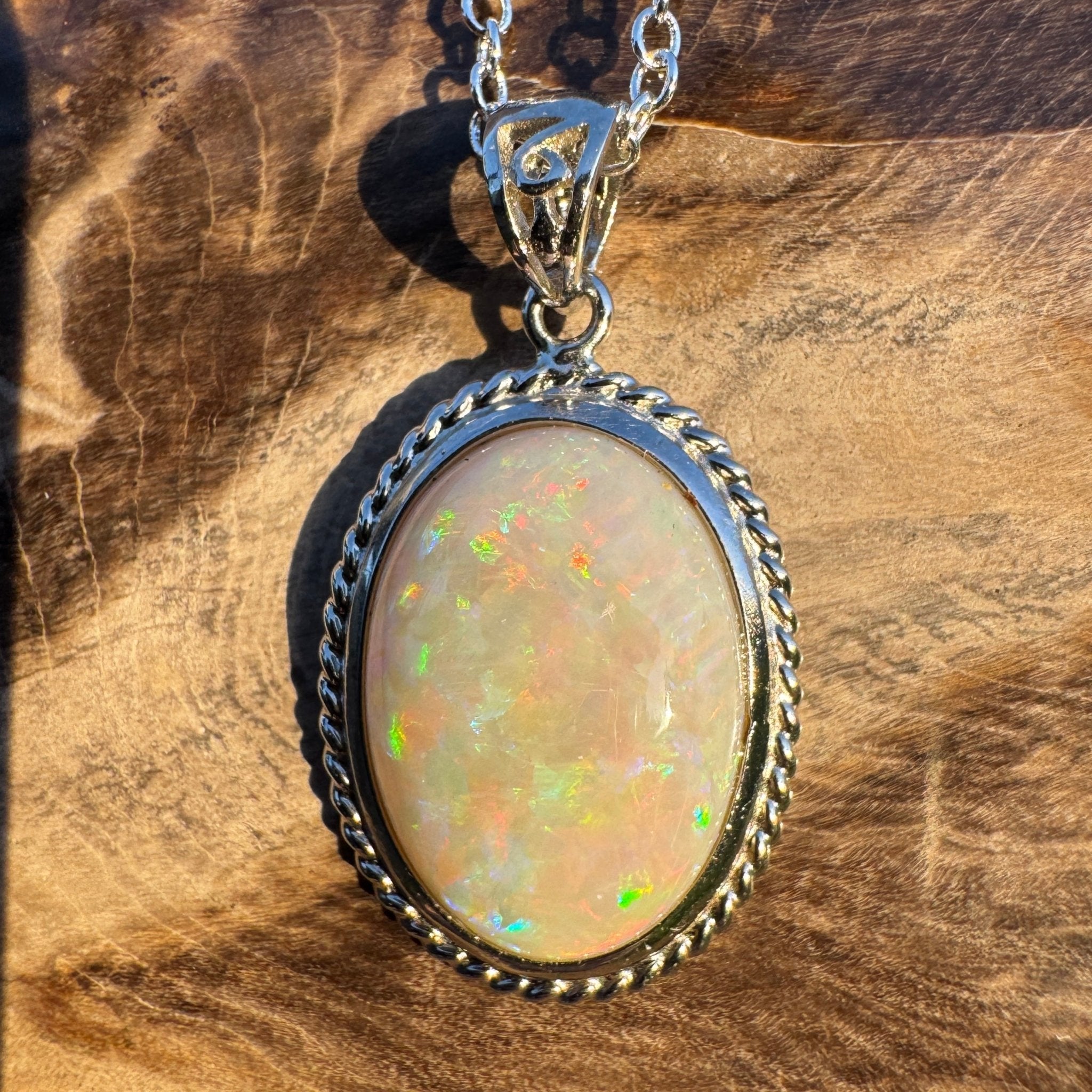 6.5ct Coober Pedy Opal Pendant Necklace ~ 'Painted Desert Dusk' | 925 Sterling Silver | Solid Australian Opal
