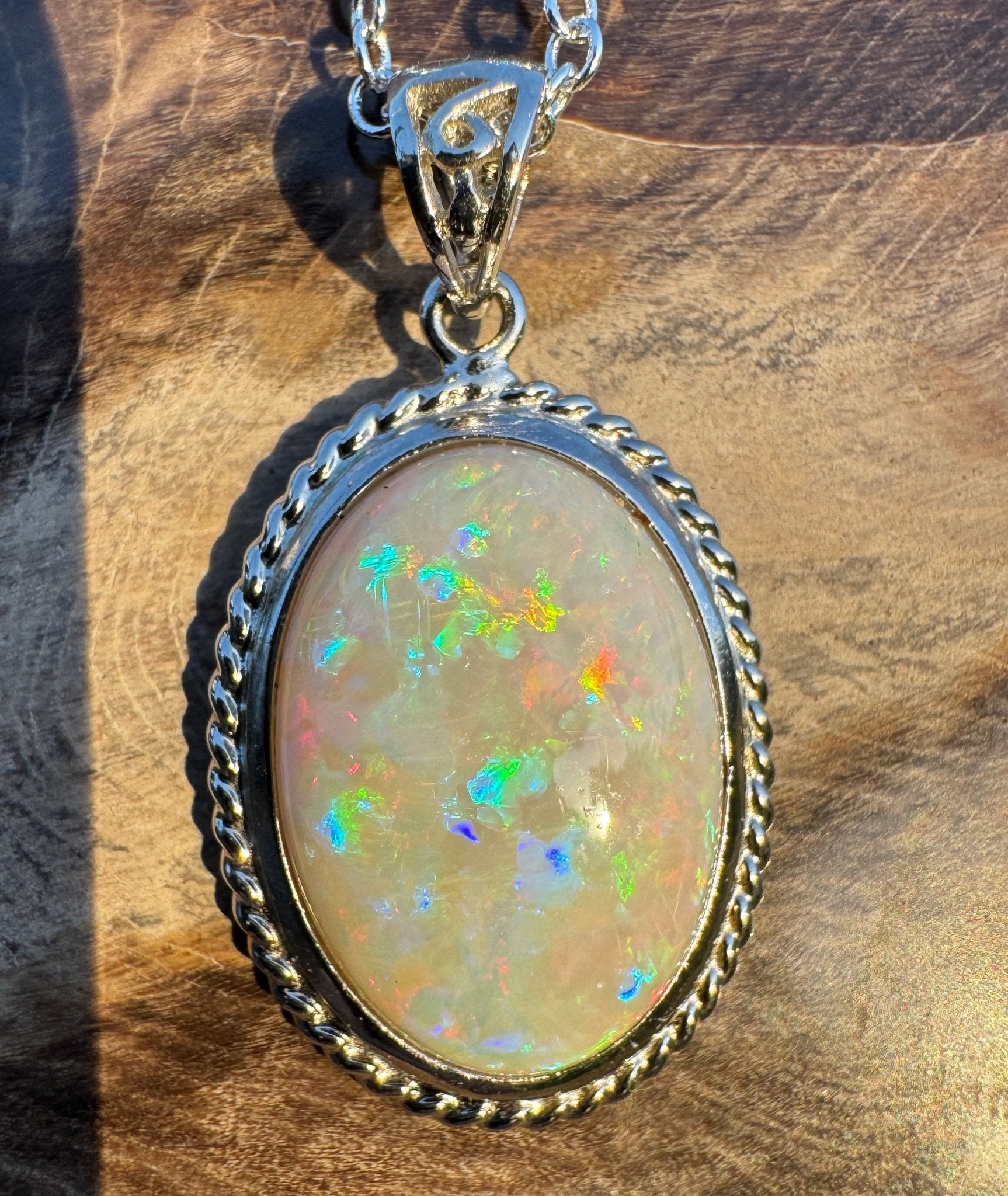 6.5ct Coober Pedy Opal Pendant Necklace ~ 'Painted Desert Dusk' | 925 Sterling Silver | Solid Australian Opal