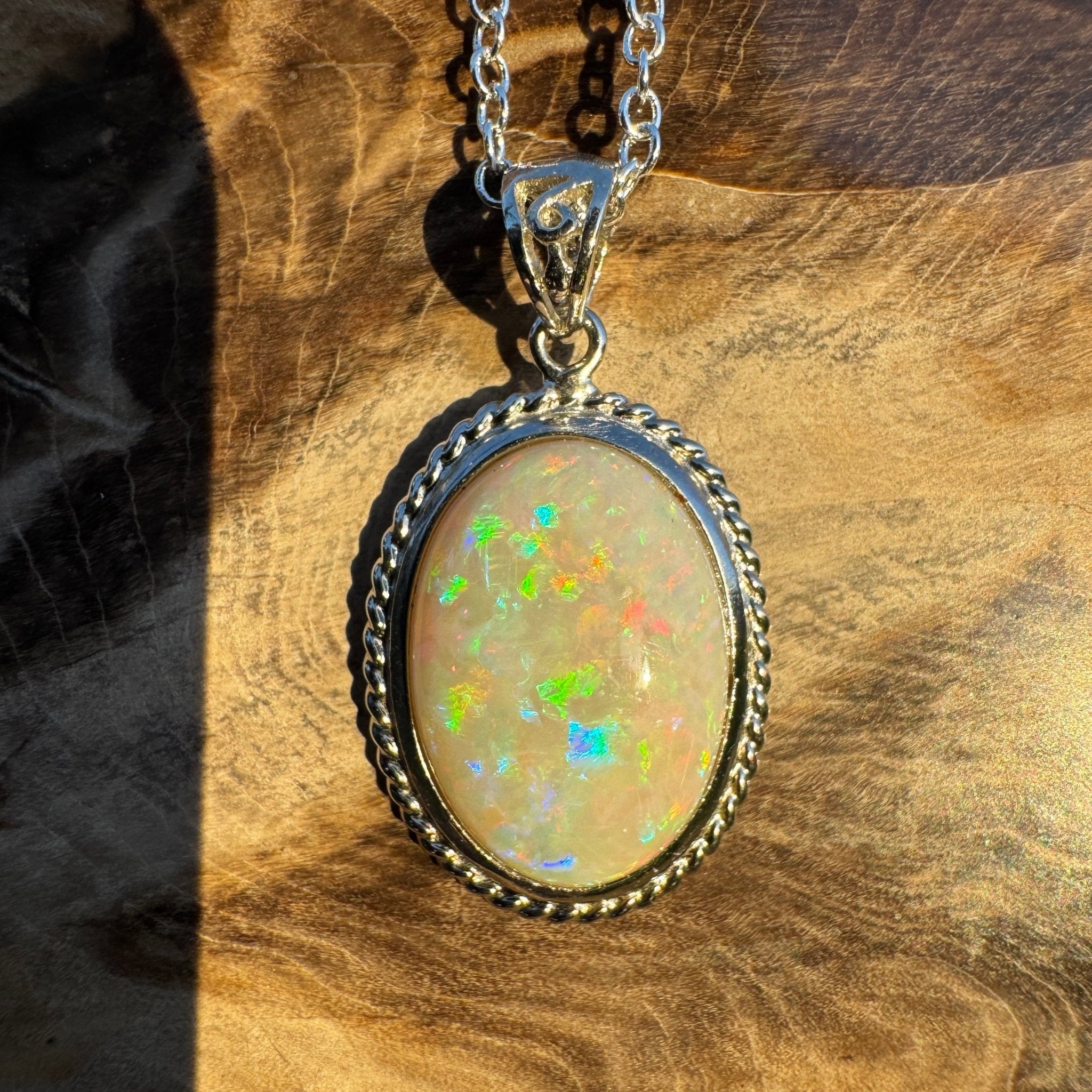 6.5ct Coober Pedy Opal Pendant Necklace ~ 'Painted Desert Dusk' | 925 Sterling Silver | Solid Australian Opal