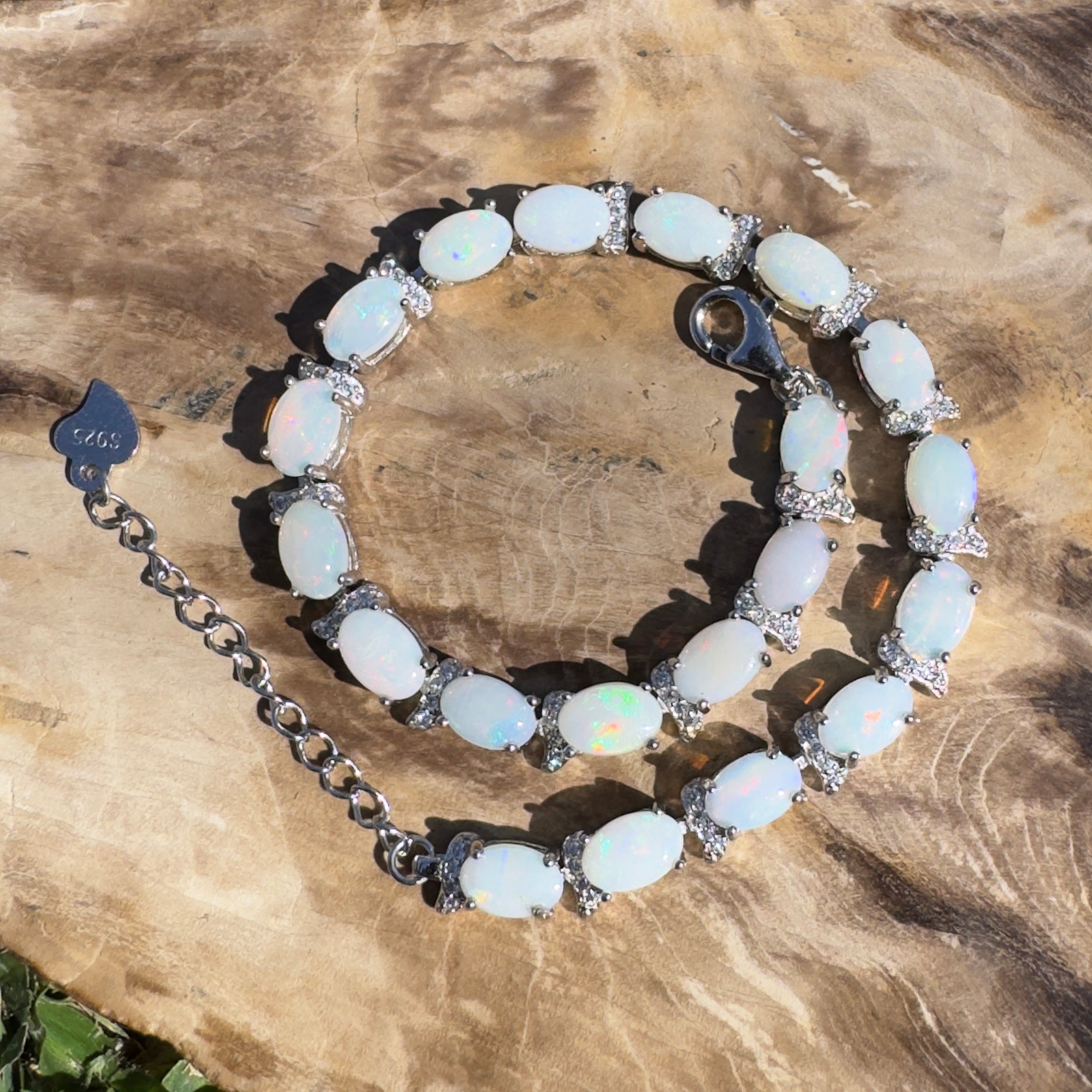 6ct Coober Pedy Opal Bracelet ~ 'Cloudy Bay Colours' | 925 Sterling Silver | Solid Australian Opal