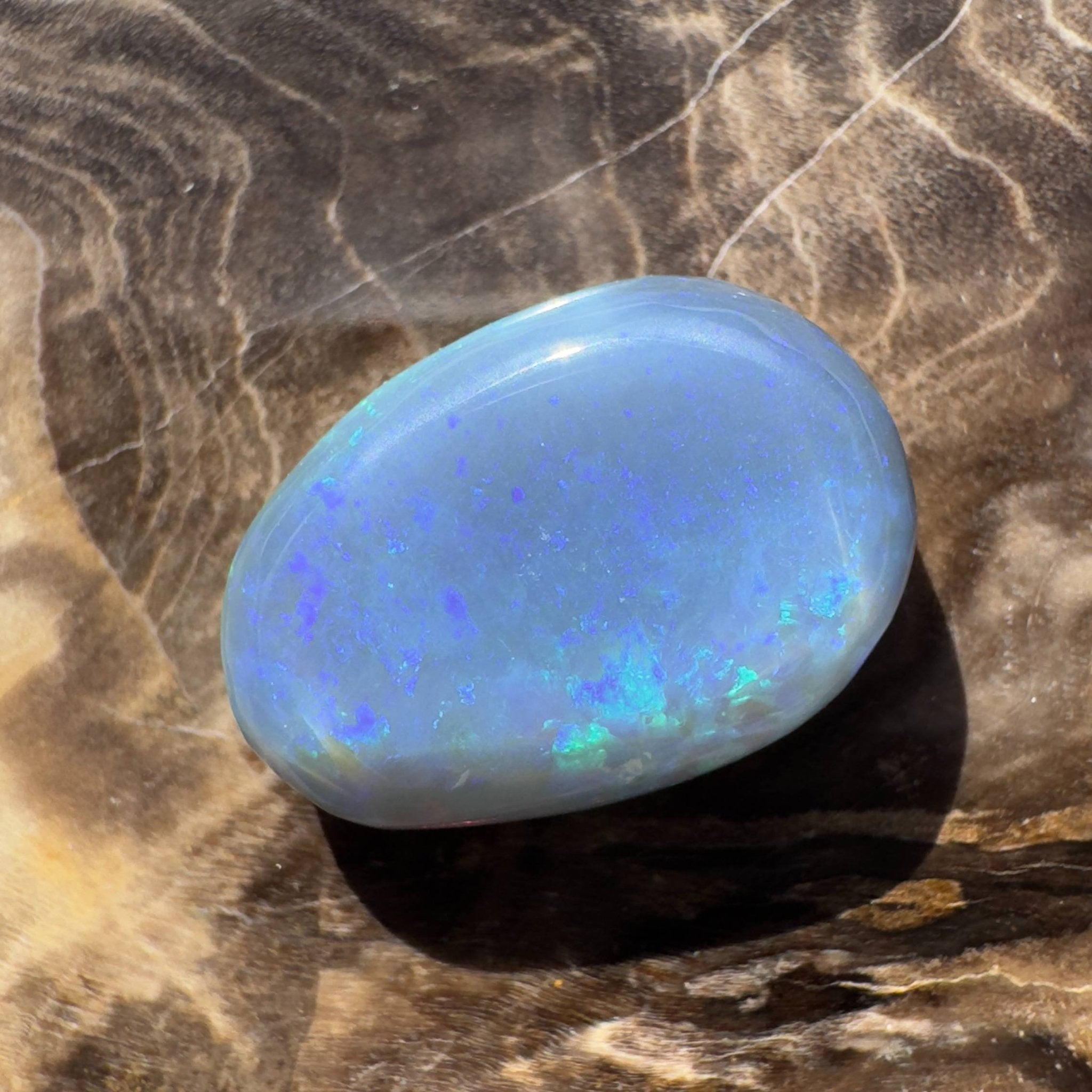 7.4ct Hand - cut Solid Australian Lightning Ridge Semi Black Opal