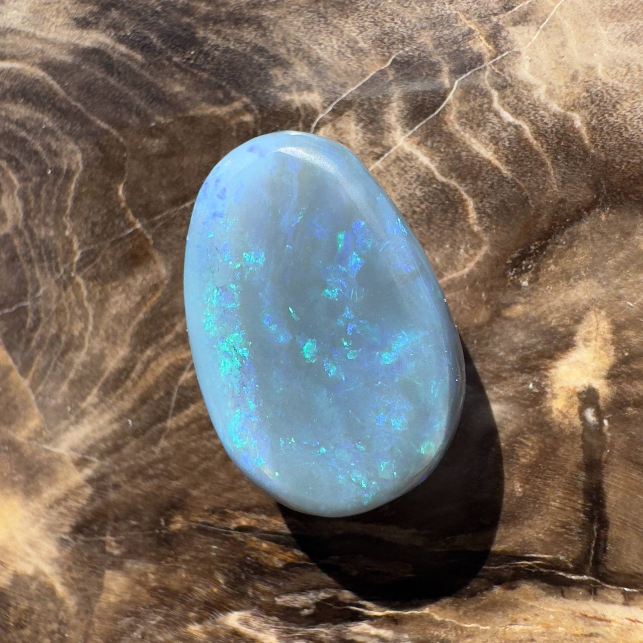 7.4ct Hand - cut Solid Australian Lightning Ridge Semi Black Opal