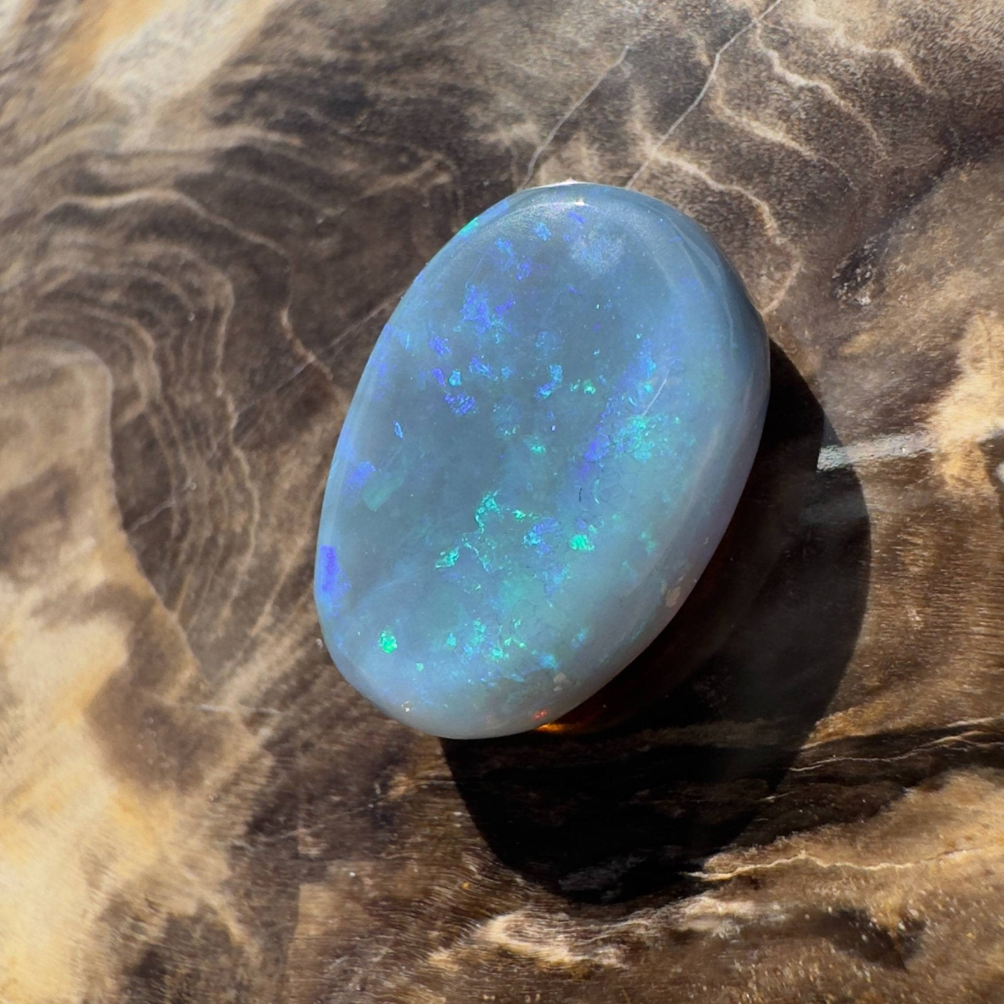 7.4ct Hand - cut Solid Australian Lightning Ridge Semi Black Opal