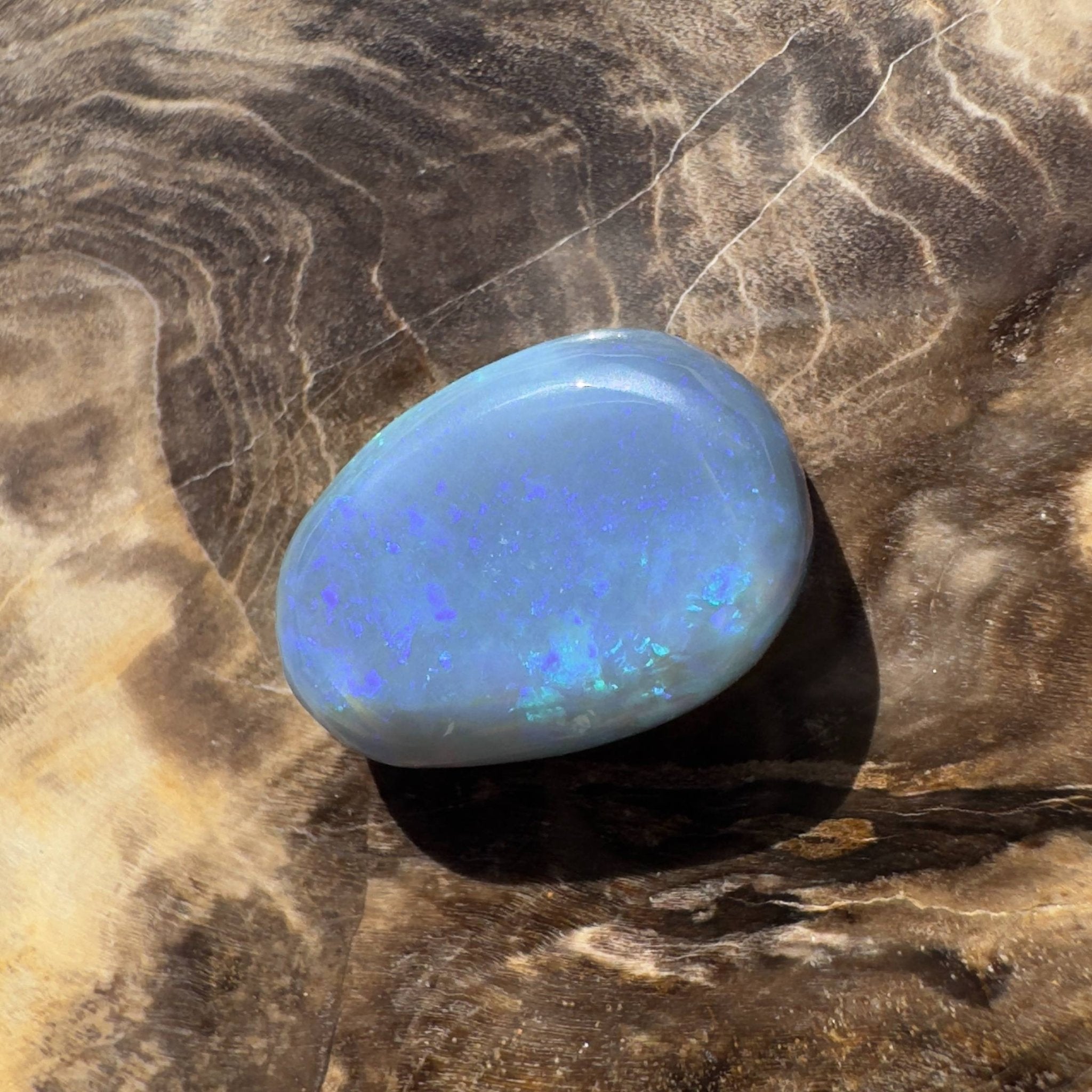 7.4ct Hand - cut Solid Australian Lightning Ridge Semi Black Opal