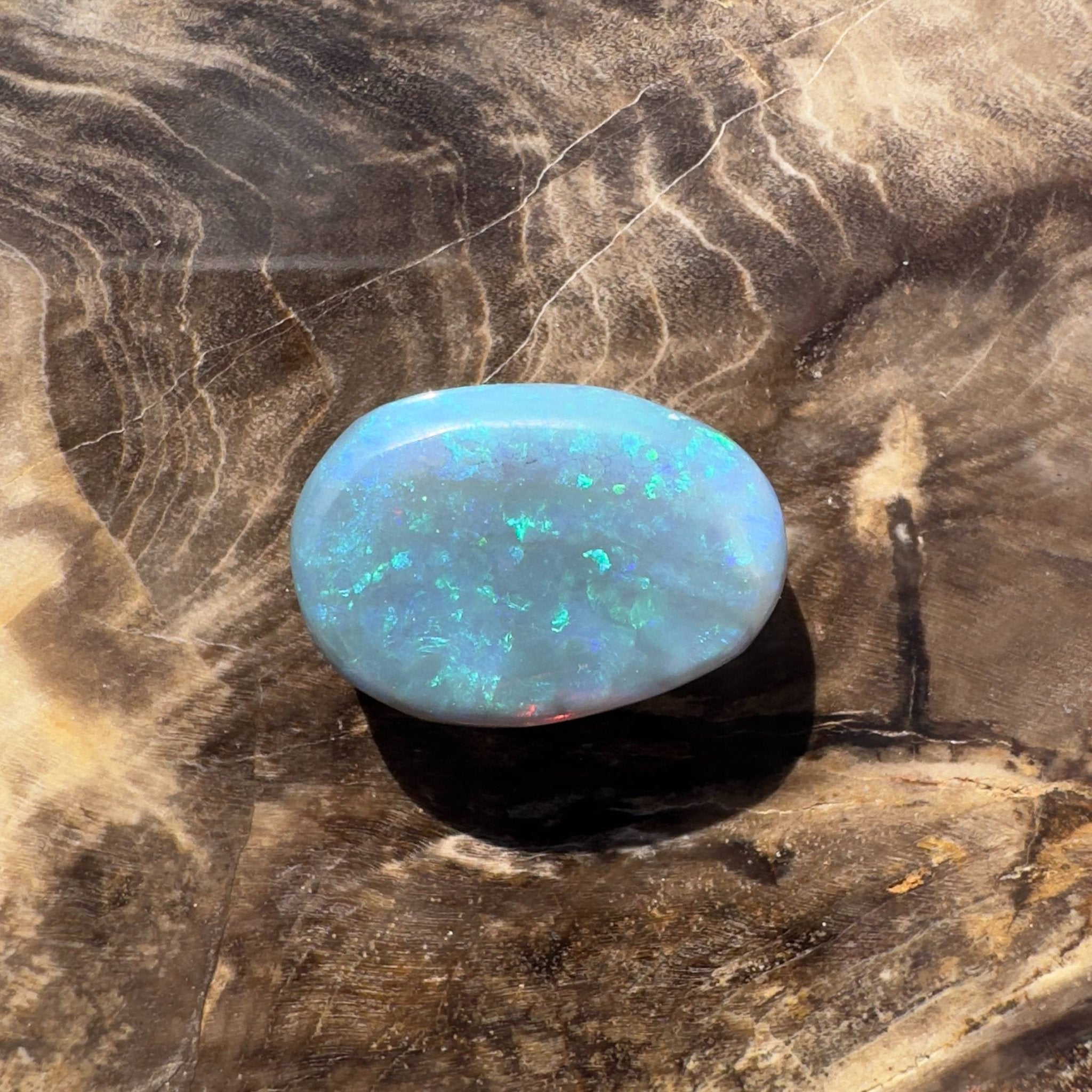 7.4ct Hand - cut Solid Australian Lightning Ridge Semi Black Opal