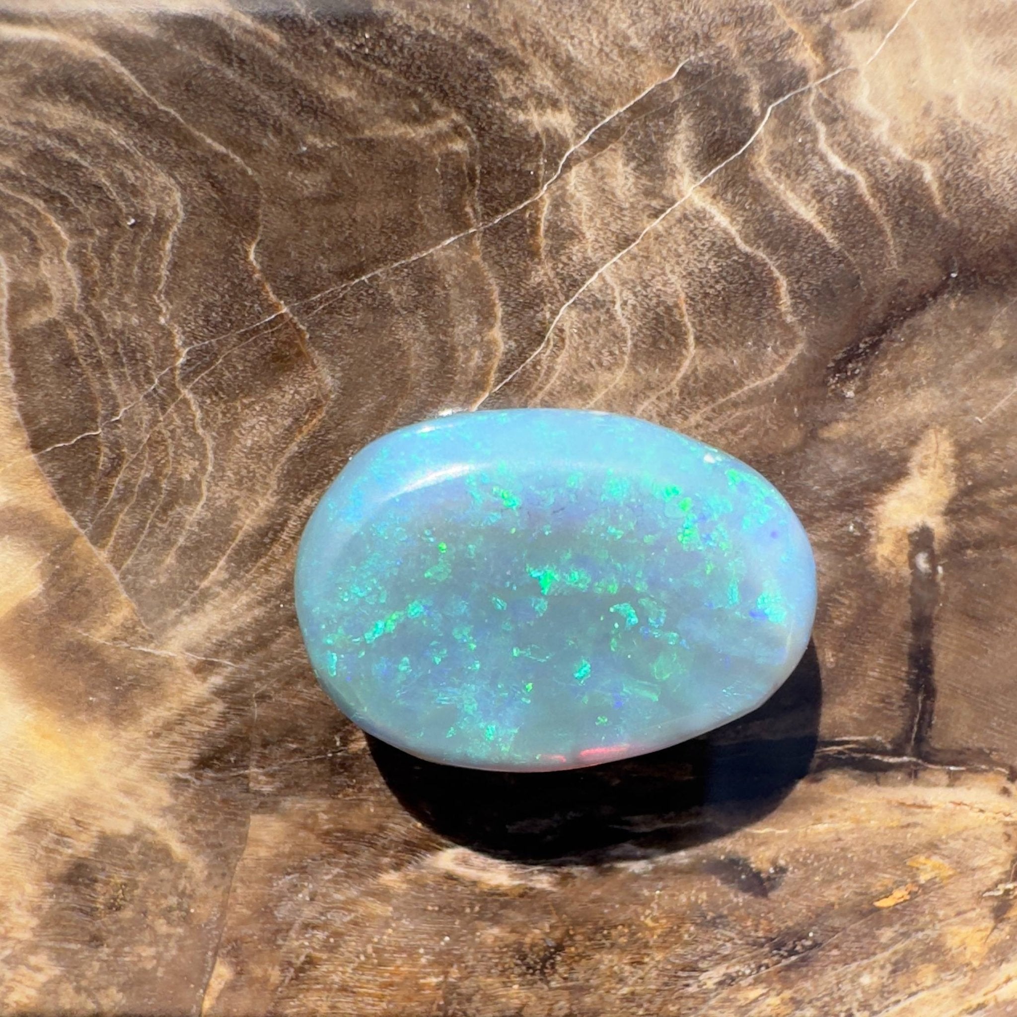 7.4ct Hand - cut Solid Australian Lightning Ridge Semi Black Opal