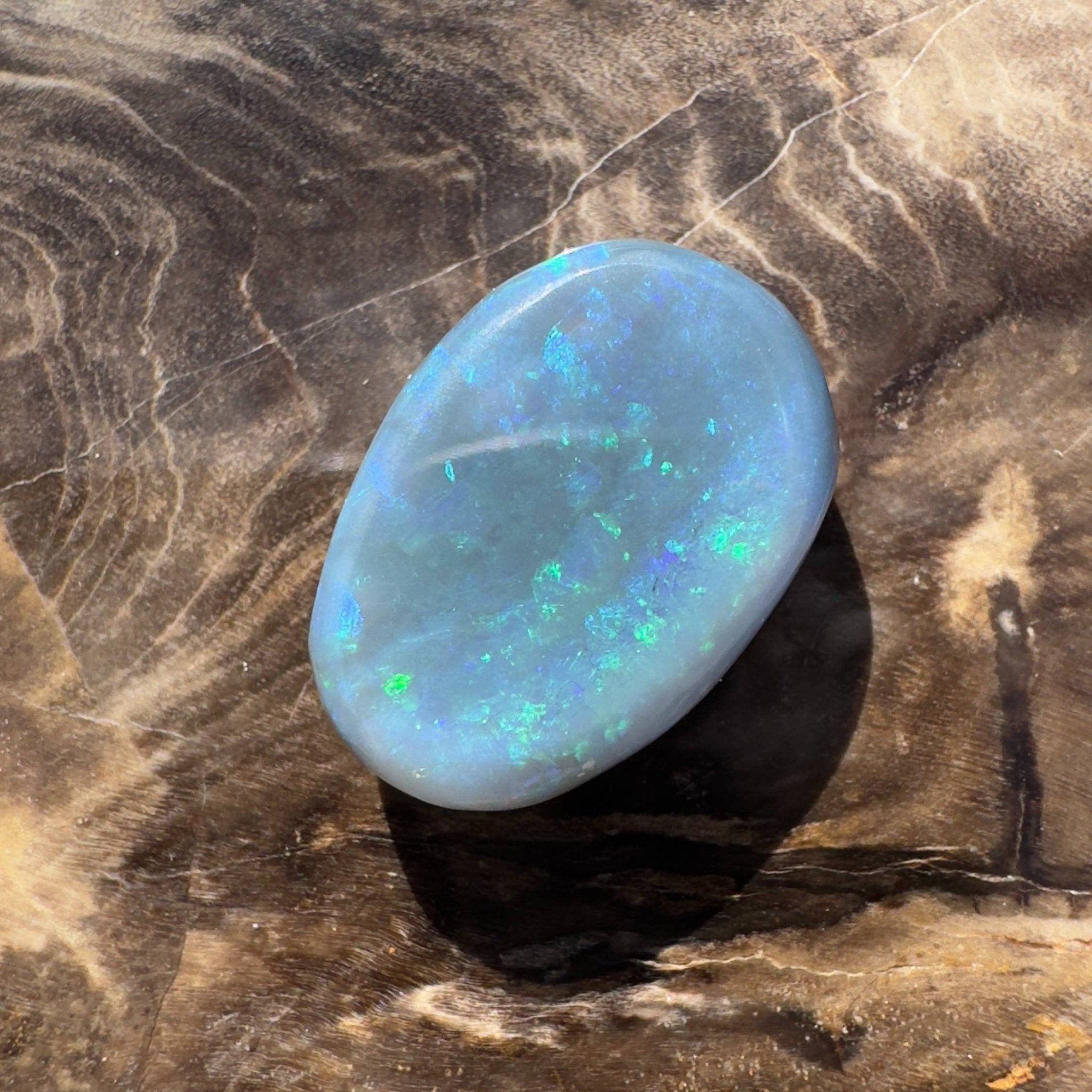 7.4ct Hand - cut Solid Australian Lightning Ridge Semi Black Opal