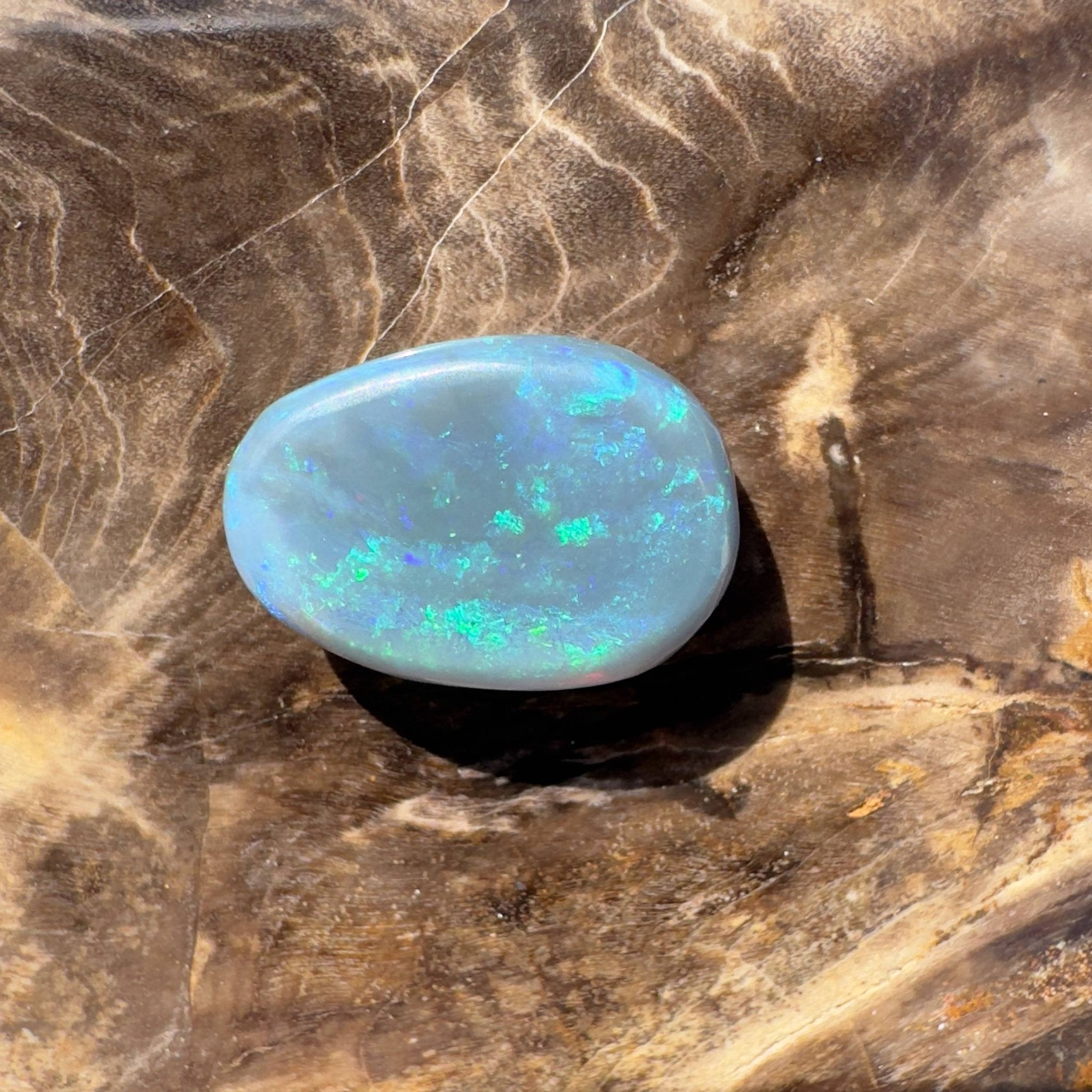 7.4ct Hand - cut Solid Australian Lightning Ridge Semi Black Opal