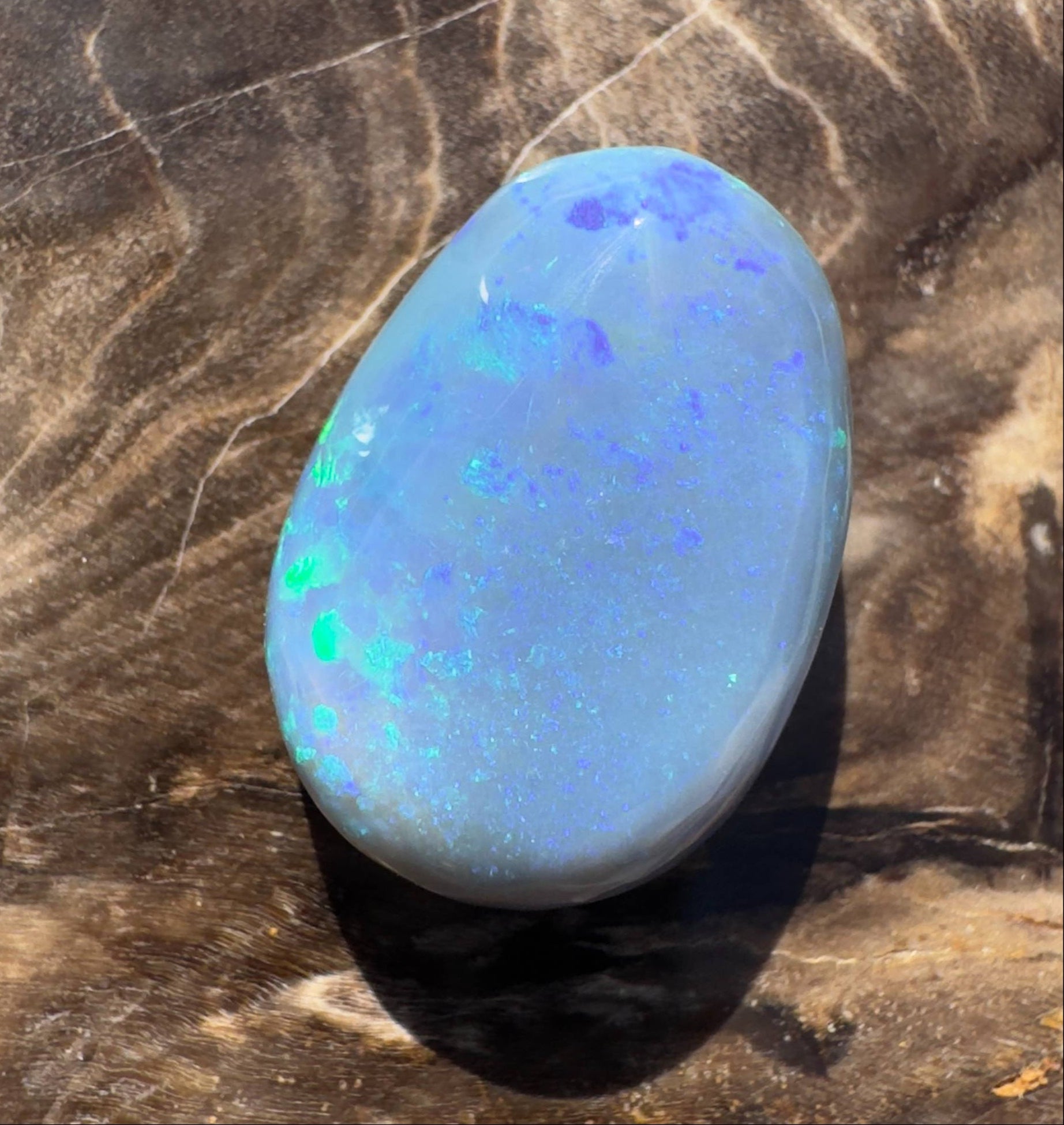 7.4ct Hand - cut Solid Australian Lightning Ridge Semi Black Opal