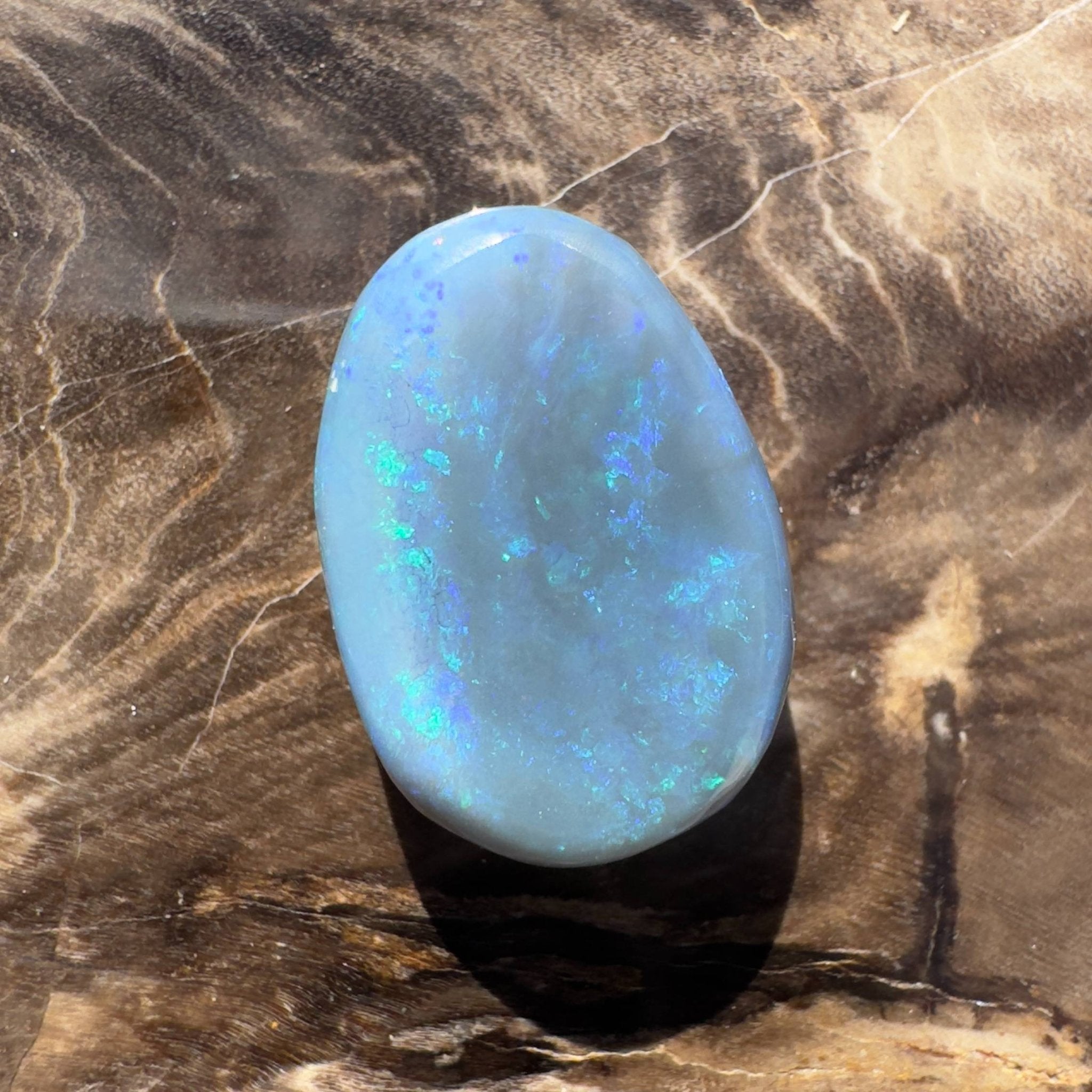 7.4ct Hand - cut Solid Australian Lightning Ridge Semi Black Opal