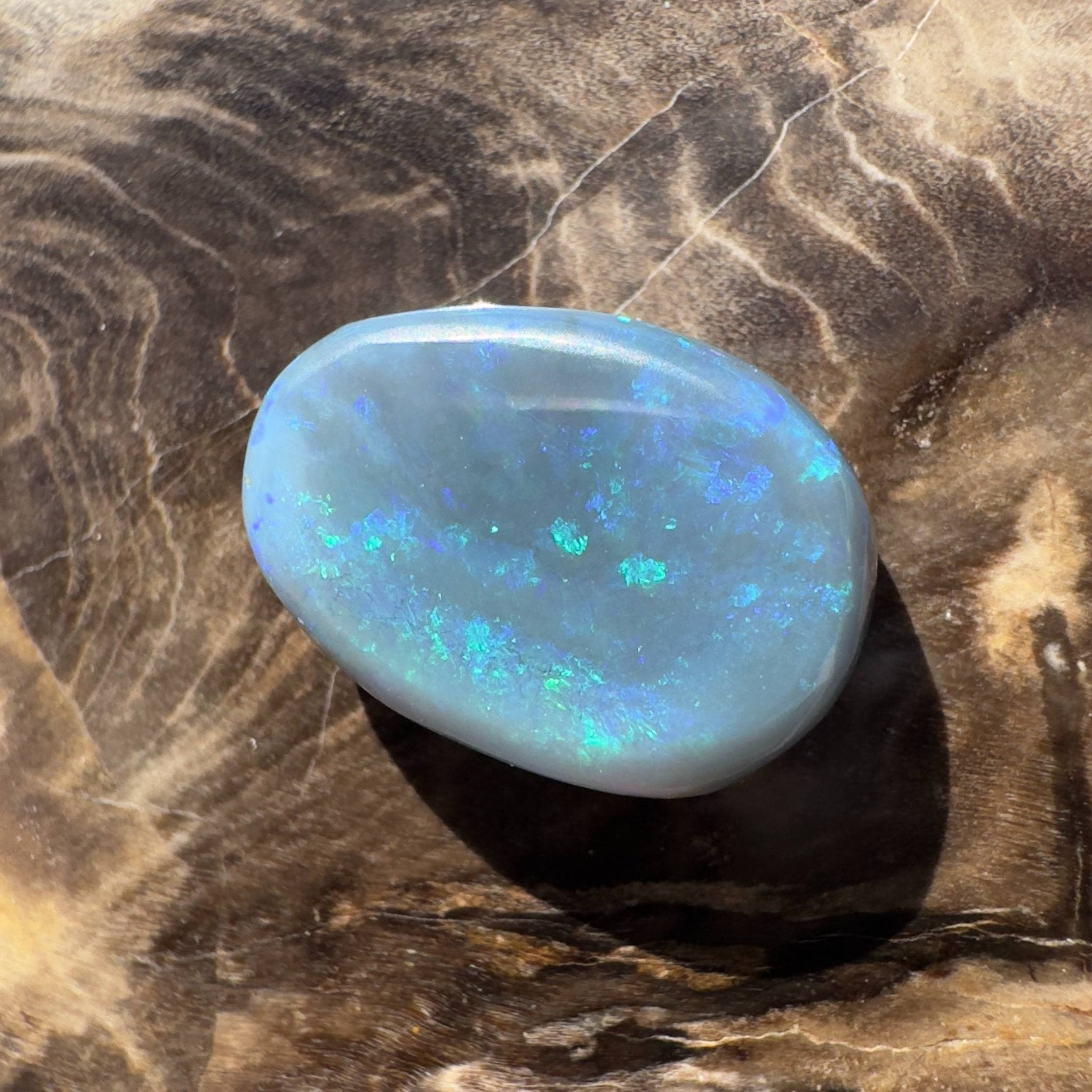 7.4ct Hand - cut Solid Australian Lightning Ridge Semi Black Opal
