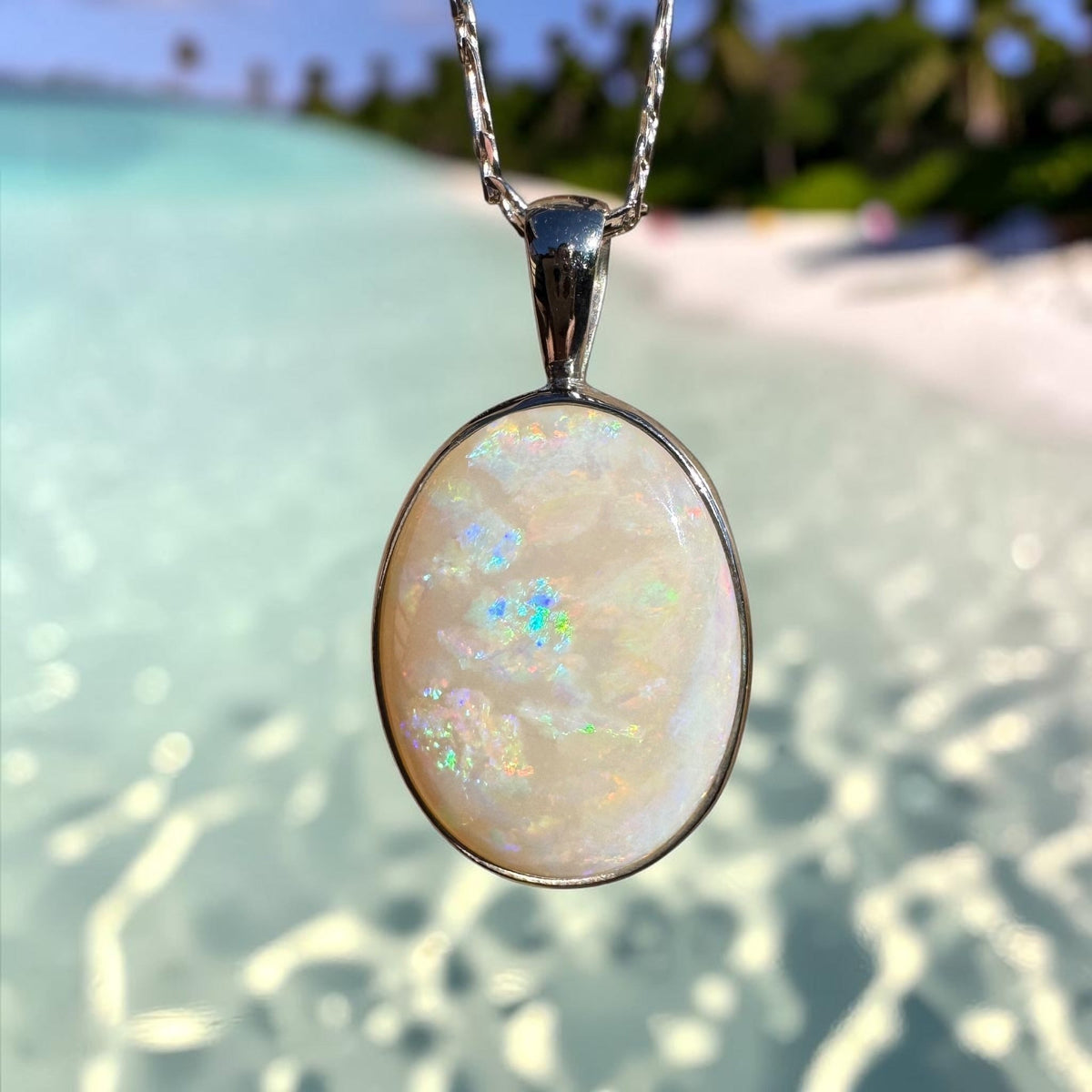 7.5ct Lightning Ridge Opal Pendant Necklace ~ 'Minyon Falls Dawnbreak' | 925 Sterling Silver | Solid Australian Opal