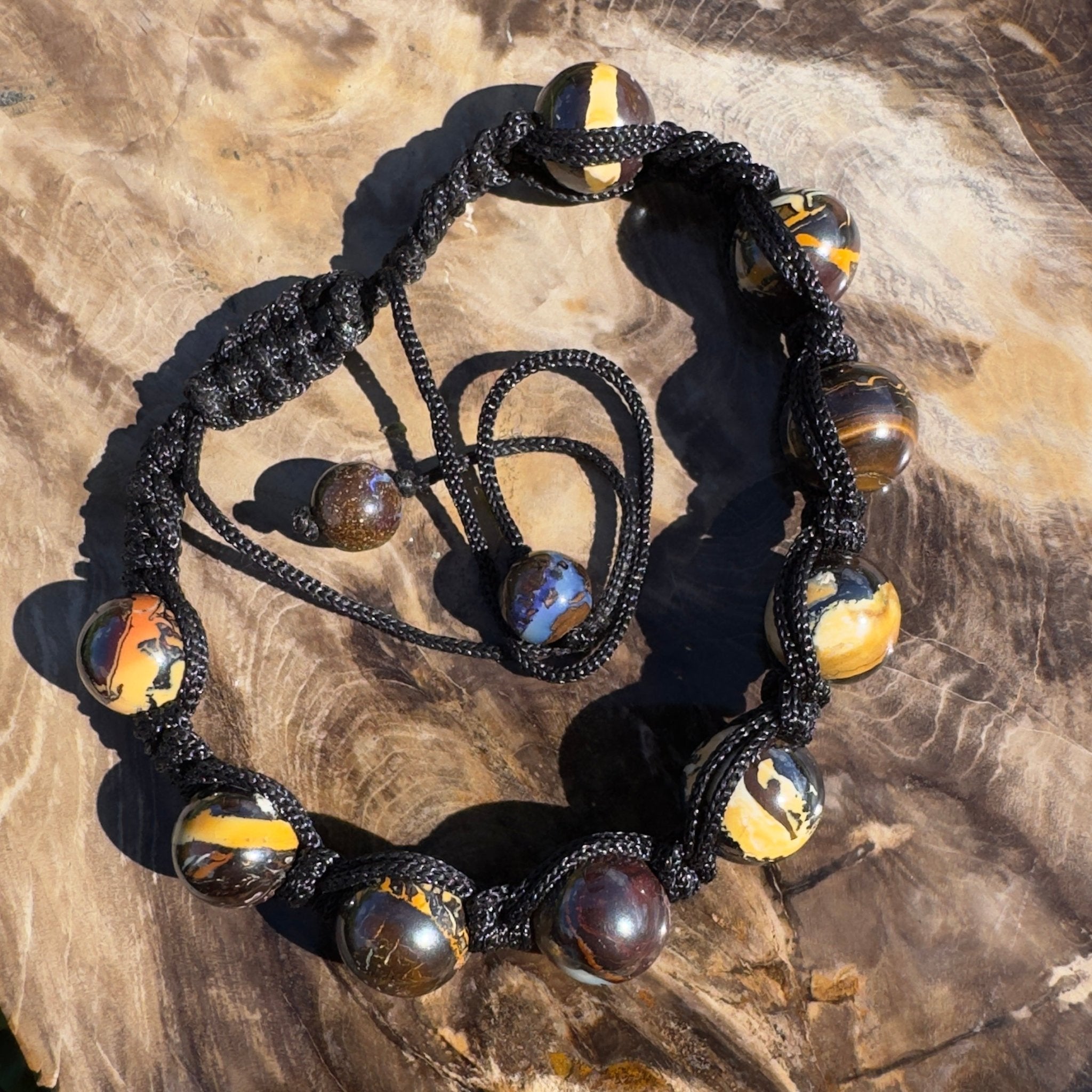 80ct Queensland Boulder Opal Bracelet ~ 'Channel Country Cord' | Paracord | Solid Australian Opal