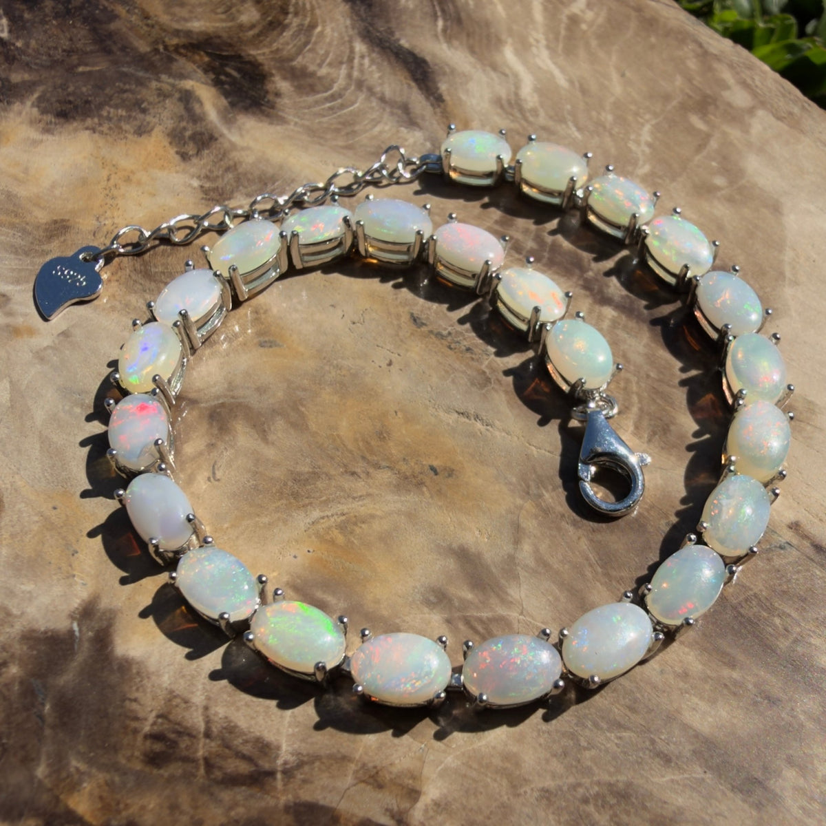 8.6ct Coober Pedy Opal Bracelet ~ 'Pinnacles Starlight' | 925 Sterling Silver | Solid Australian Opal