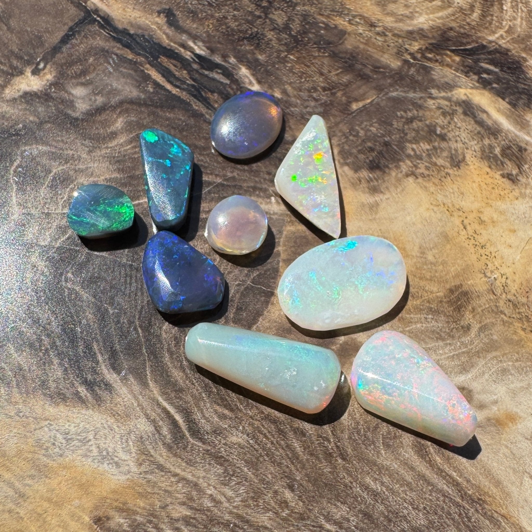 8.6CT Hand - cut Solid Australian Lightning Ridge Opal Parcel (Neon Fire Parcel)